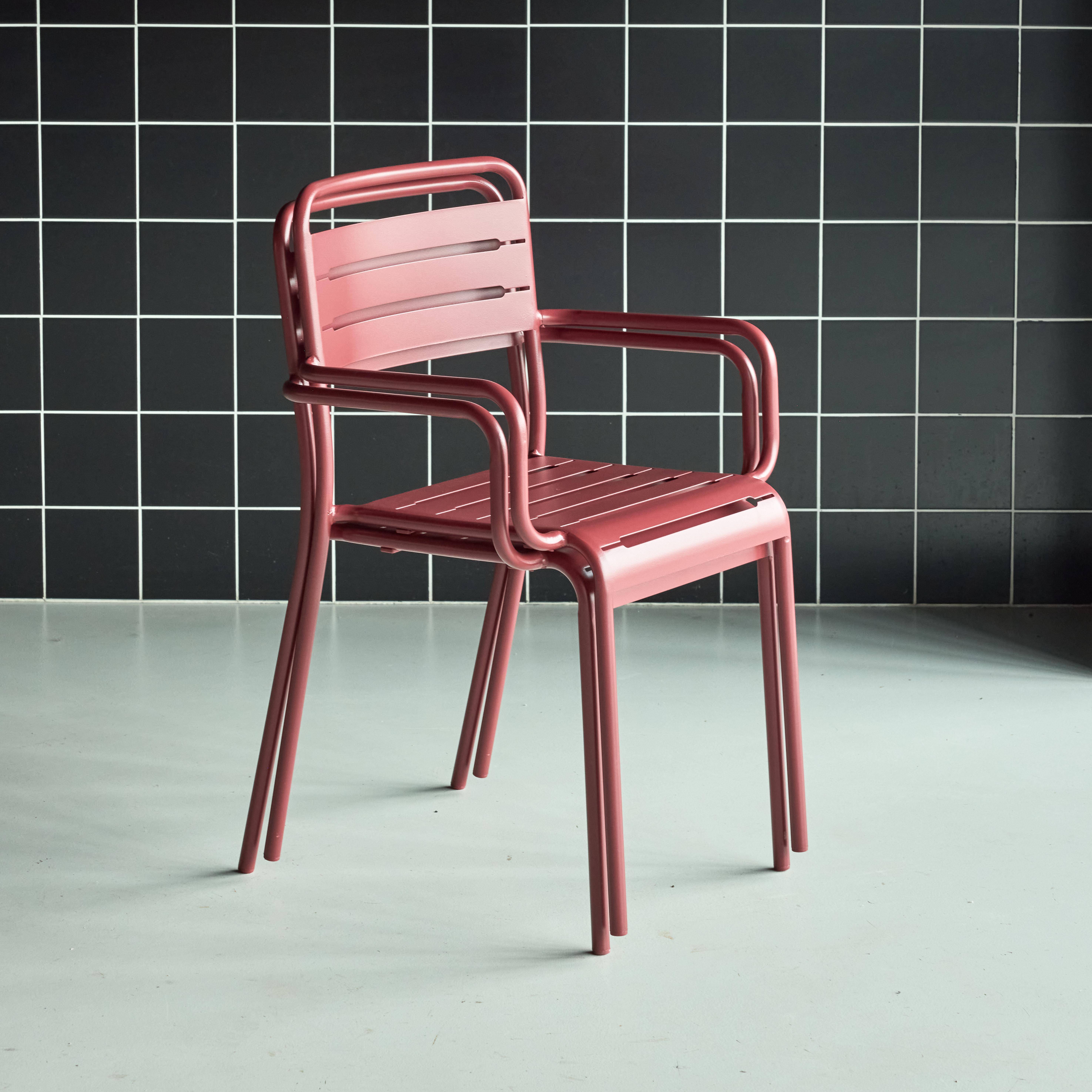 Cadeira de jardim em aço, set de 2, Amelia, Terra de siena, 50.4x53x79.5 cm Photo2