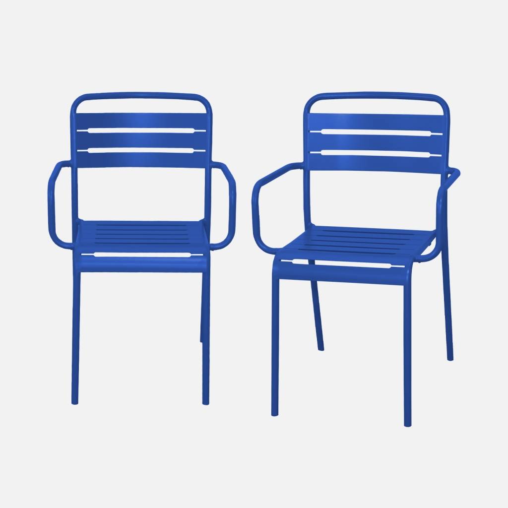 Lot de 2 fauteuils de jardin,  bleu klein