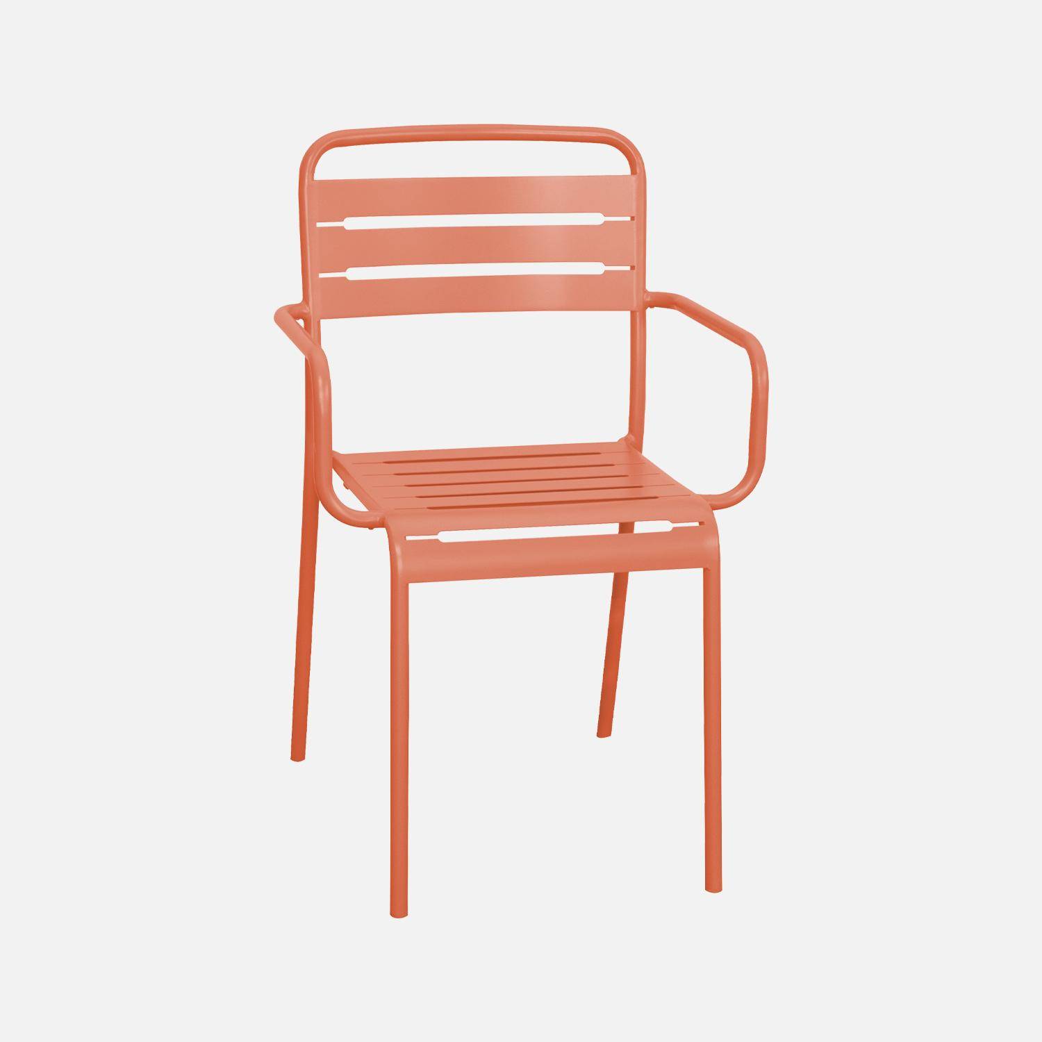 Lot de 2 fauteuils de jardin acier, 2 places, tomette, Amelia, L50.4 X P53 X H79.5cm  Photo3