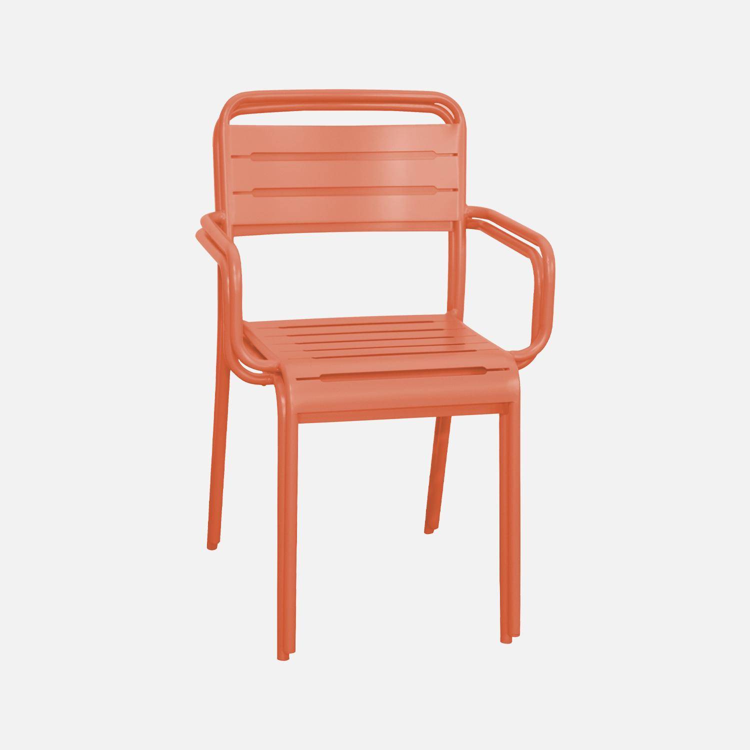 Lot de 2 fauteuils de jardin acier, 2 places, tomette, Amelia, L50.4 X P53 X H79.5cm ,sweeek,Photo4