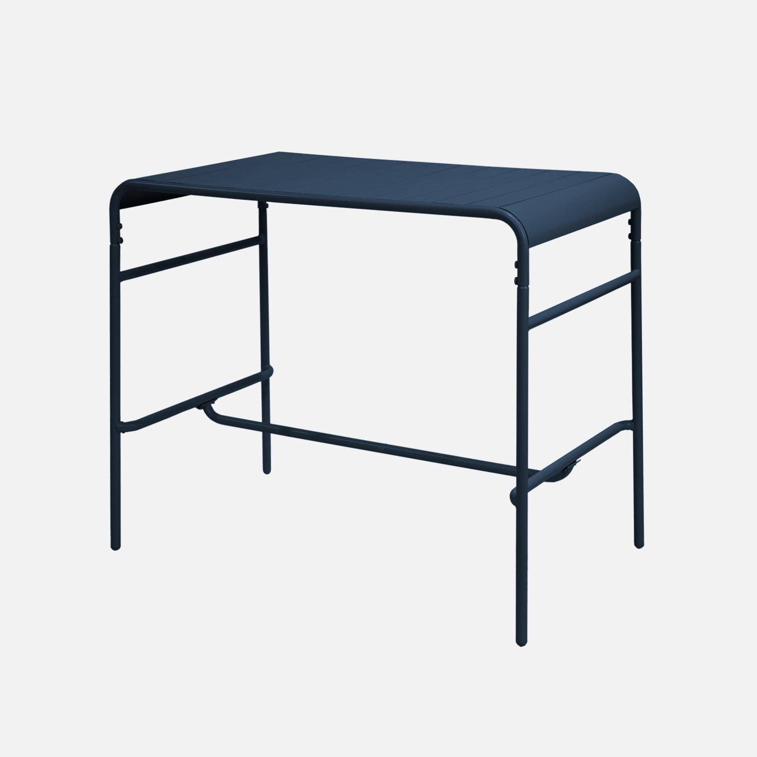 Tavolo da giardino a 4 posti in metallo, Amelia 120cm, Blu navy, 120x70x95 cm,sweeek,Photo3