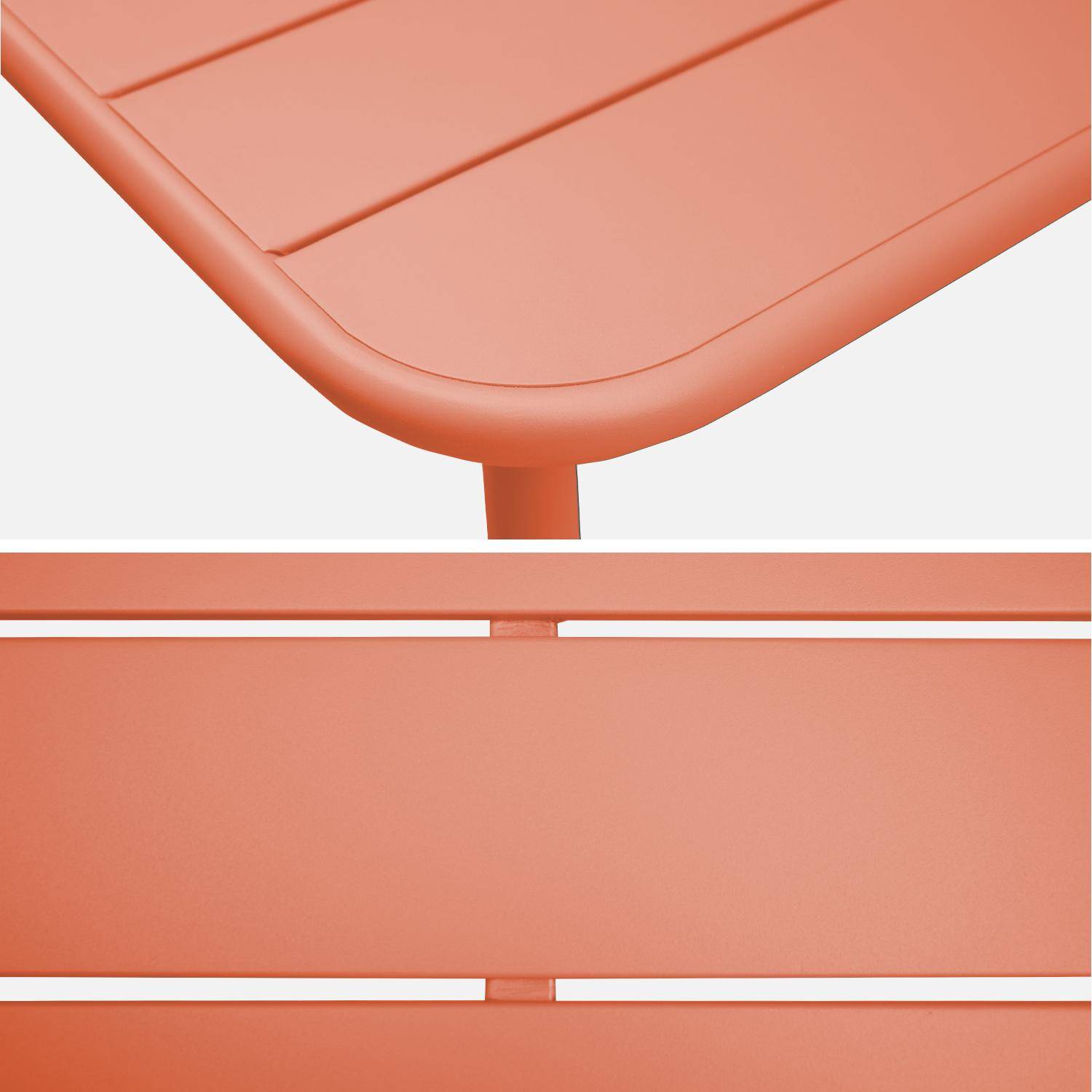 Gartentisch + 4 Stühle aus Stahl, tomette, 120 x 70 x H 72,5 cm - Amelia Photo6