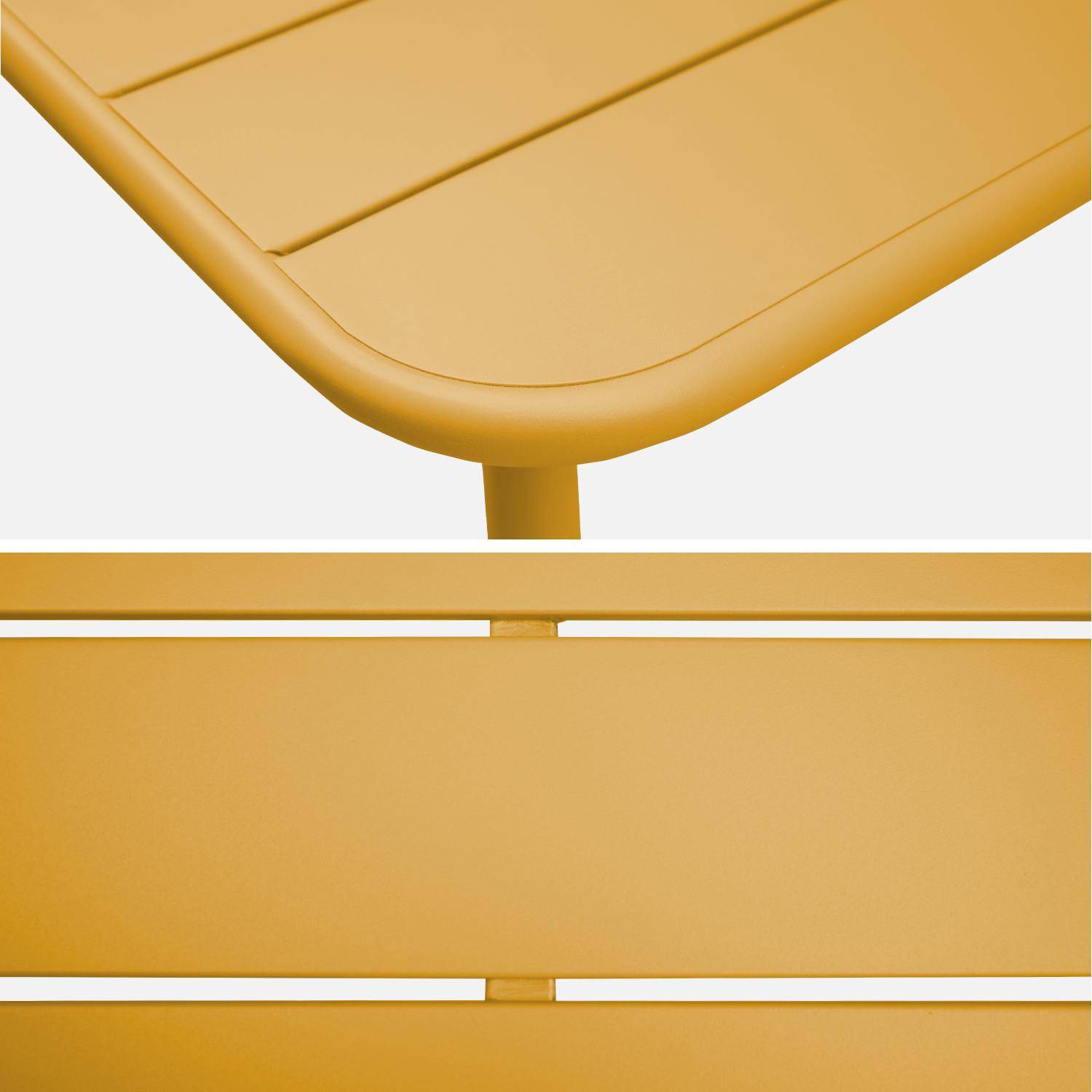 Gartentisch + 4 Stühle aus Stahl, ocker, 120 x 70 x H 72,5 cm - Amelia Photo6