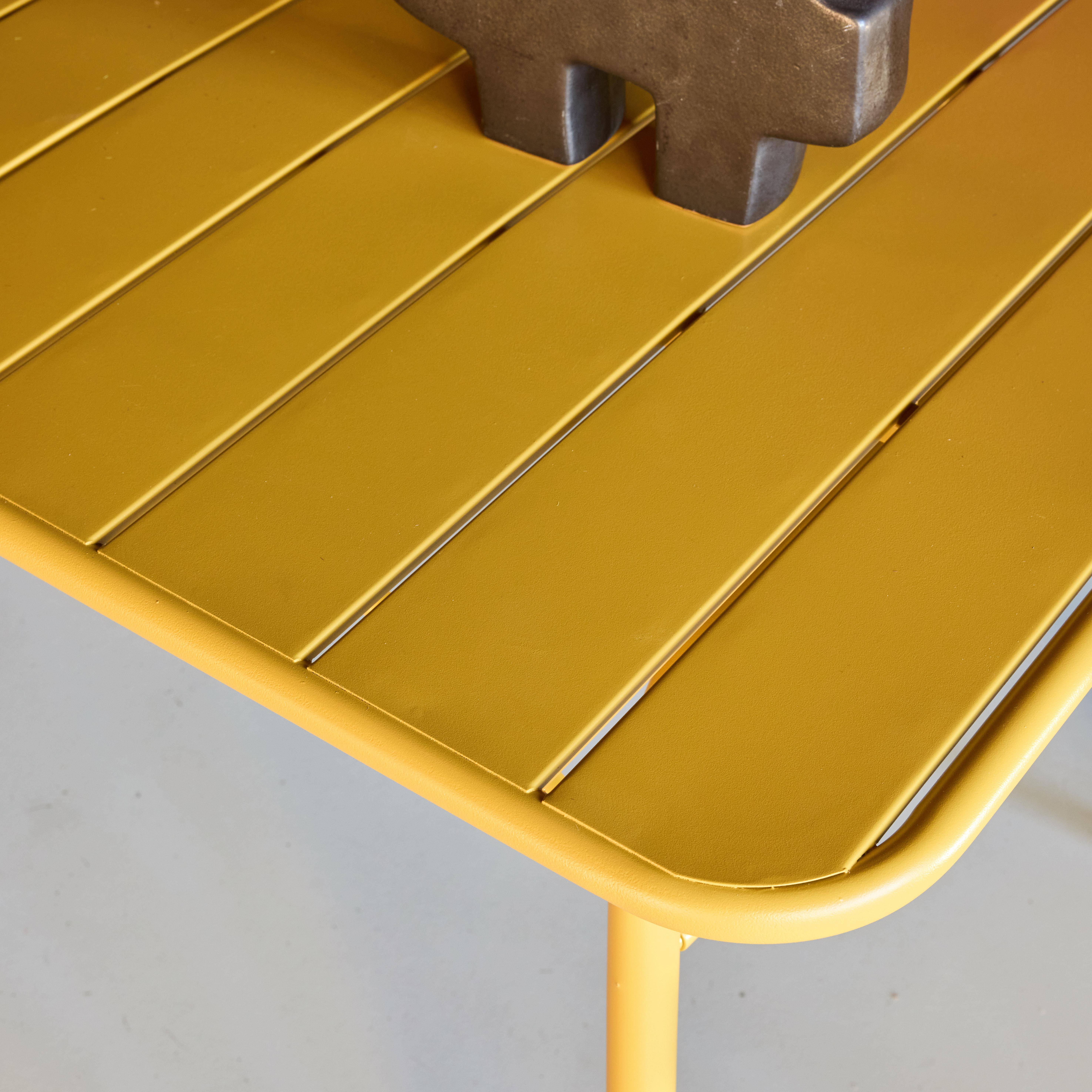 Tuintafel en 4 stoelen metaal oker 120 x 70 x 72,5 cm - Amélia,sweeek,Photo3