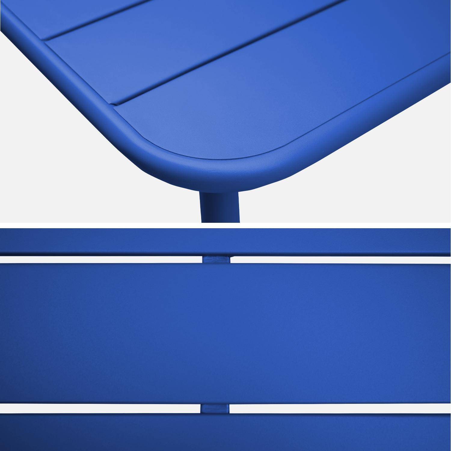 Gartentisch + 4 Stühle aus Stahl, klein blue, 120 x 70 x H 72,5 cm - Amelia,sweeek,Photo6