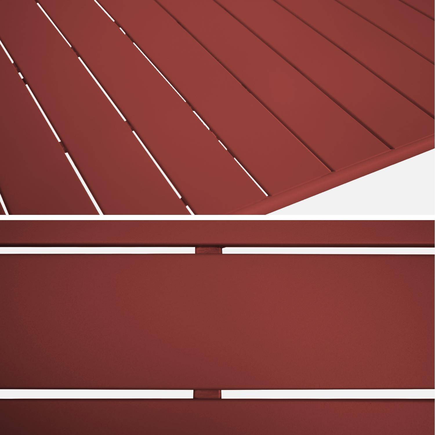 Klappbarer Gartentisch aus Stahl mit 2 Sesseln und 4 Stühlen, siena, 141,2 x 80 x 72,5 cm - Amelia,sweeek,Photo6