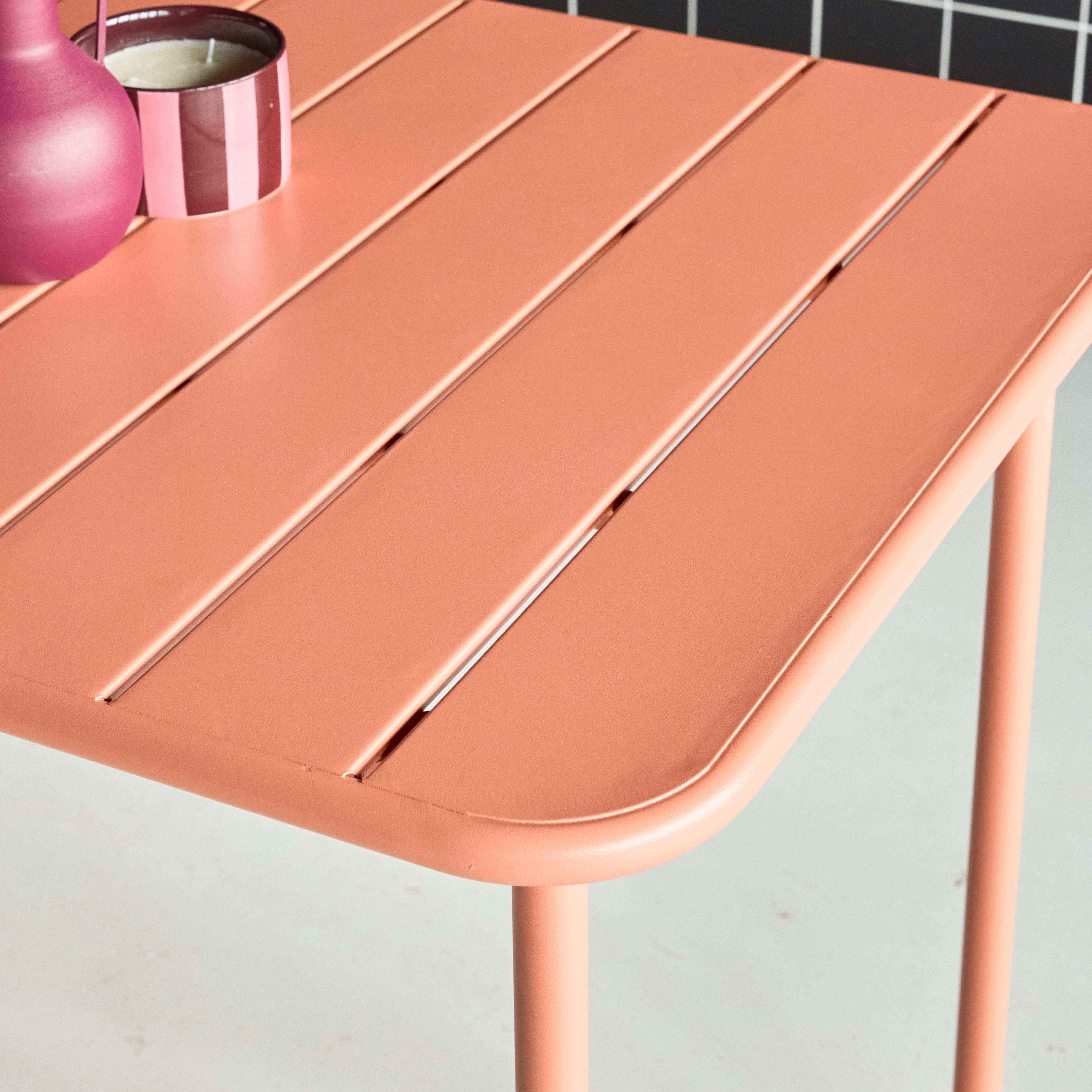 Set tavolo da giardino bistrot in metallo con 6 sedie Rosa tostato - 160x90x72.5 cm,sweeek,Photo4