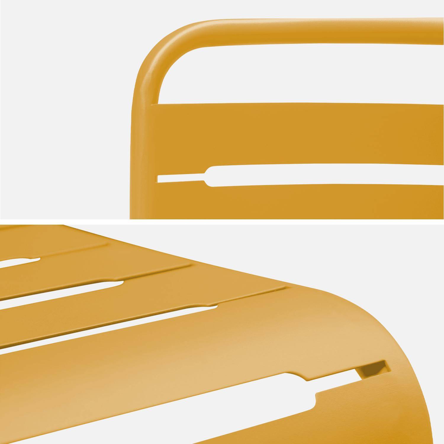 Tavolo da giardino in metallo, 8 sedie, Amelia, Ocra, 160x90x72.5 cm Photo5