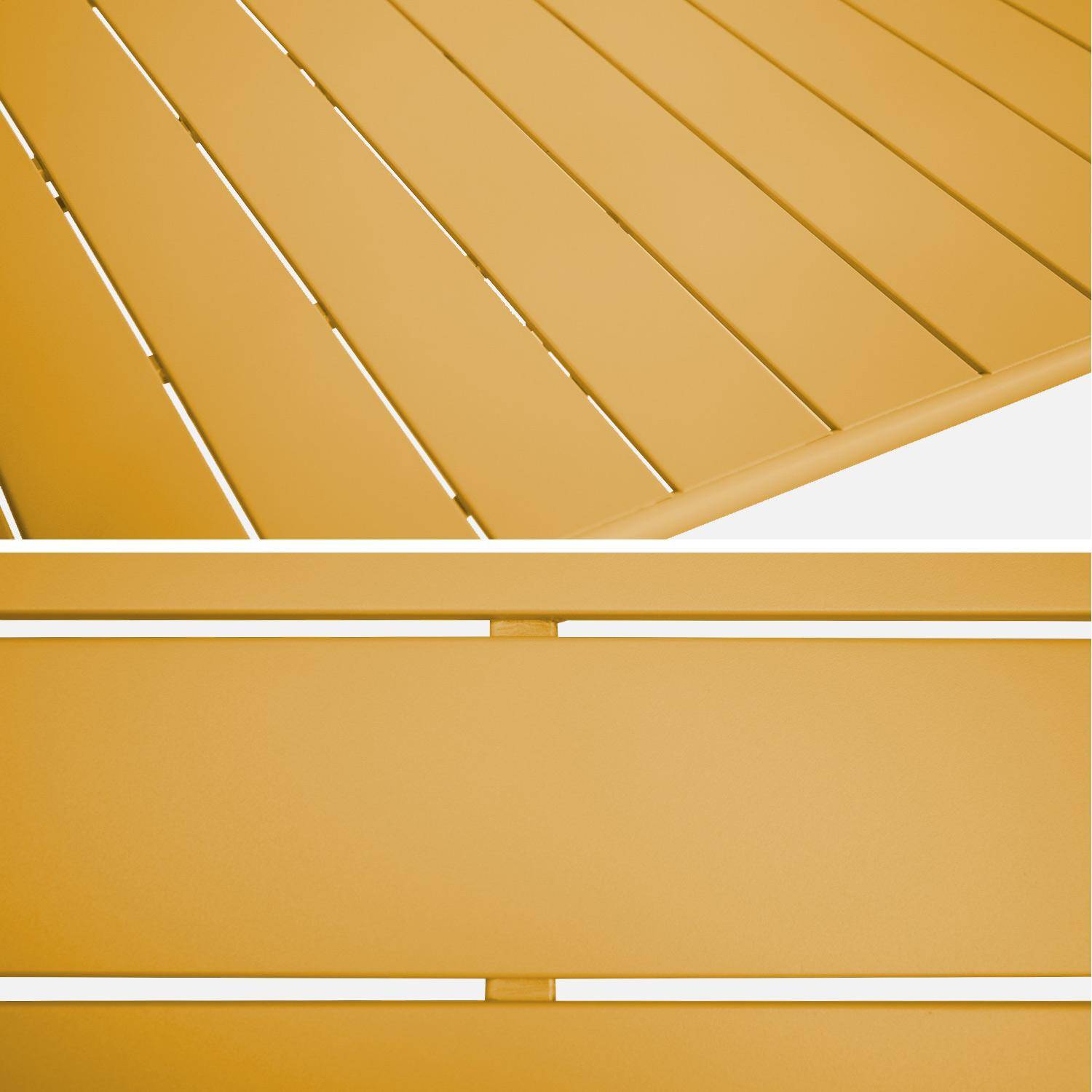 Tavolo da giardino in metallo, 8 sedie, Amelia, Ocra, 160x90x72.5 cm,sweeek,Photo4