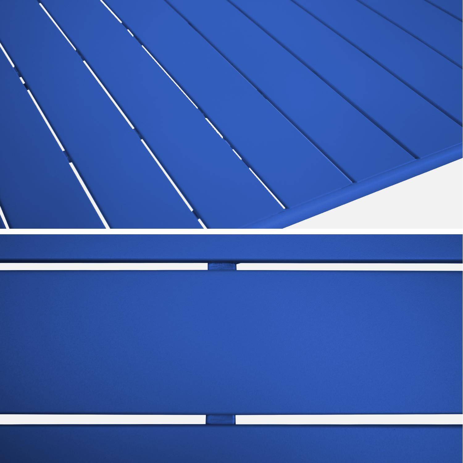Tavolo da giardino in metallo, 8 sedie, Amelia, Blu intenso, 160x90x72.5 cm Photo4