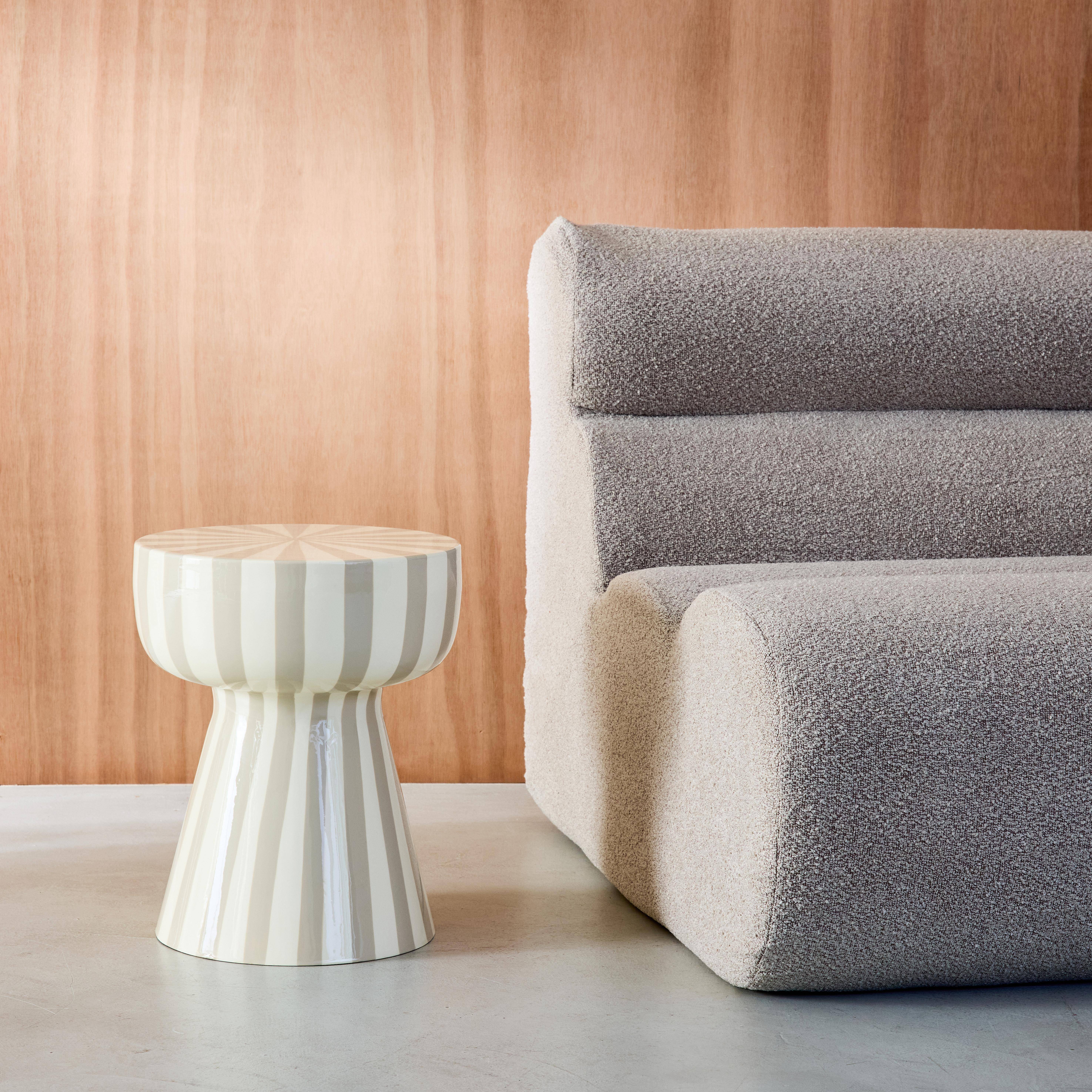 Table d'appoint, bout de canapé acier gris beige et blanc | sweeek