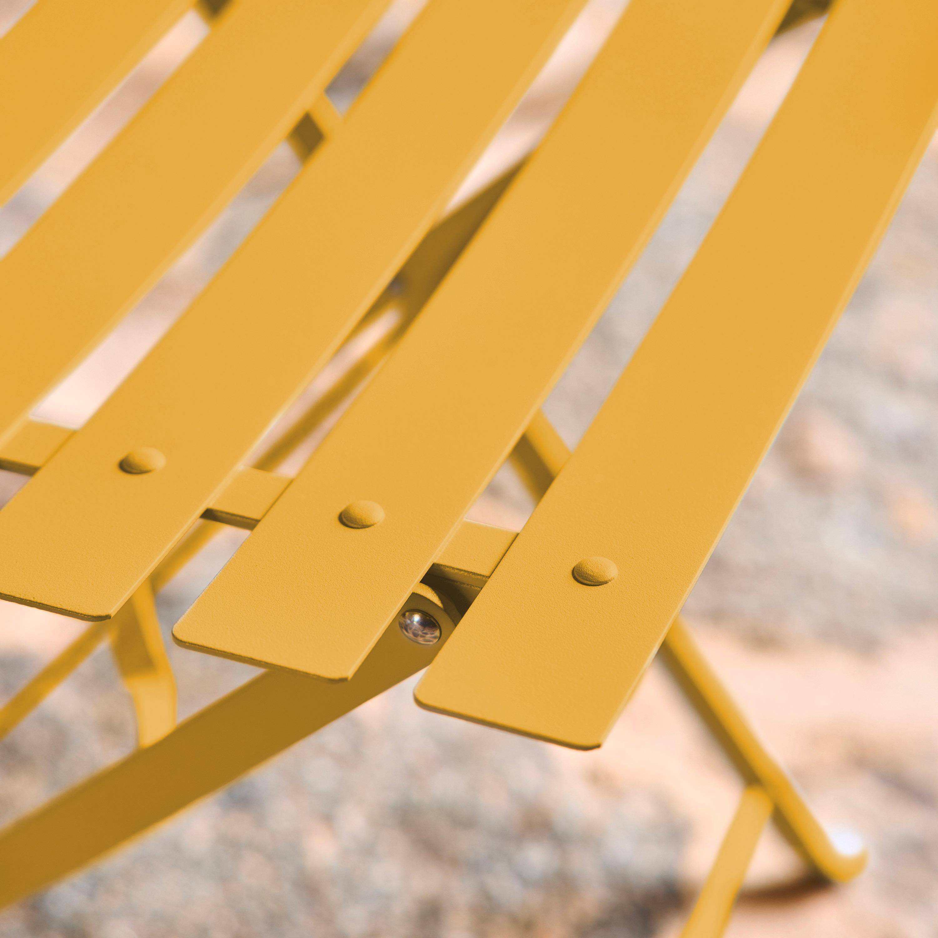 Set 2 sedie da giardino pieghevole in metallo Ocra - 49.5x41x80.5 cm Photo5