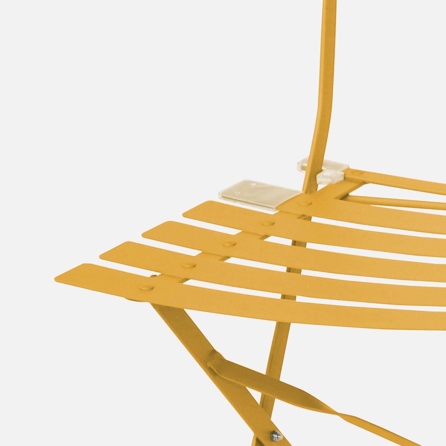 Set 2 sedie da giardino pieghevole in metallo Ocra - 49.5x41x80.5 cm Photo7