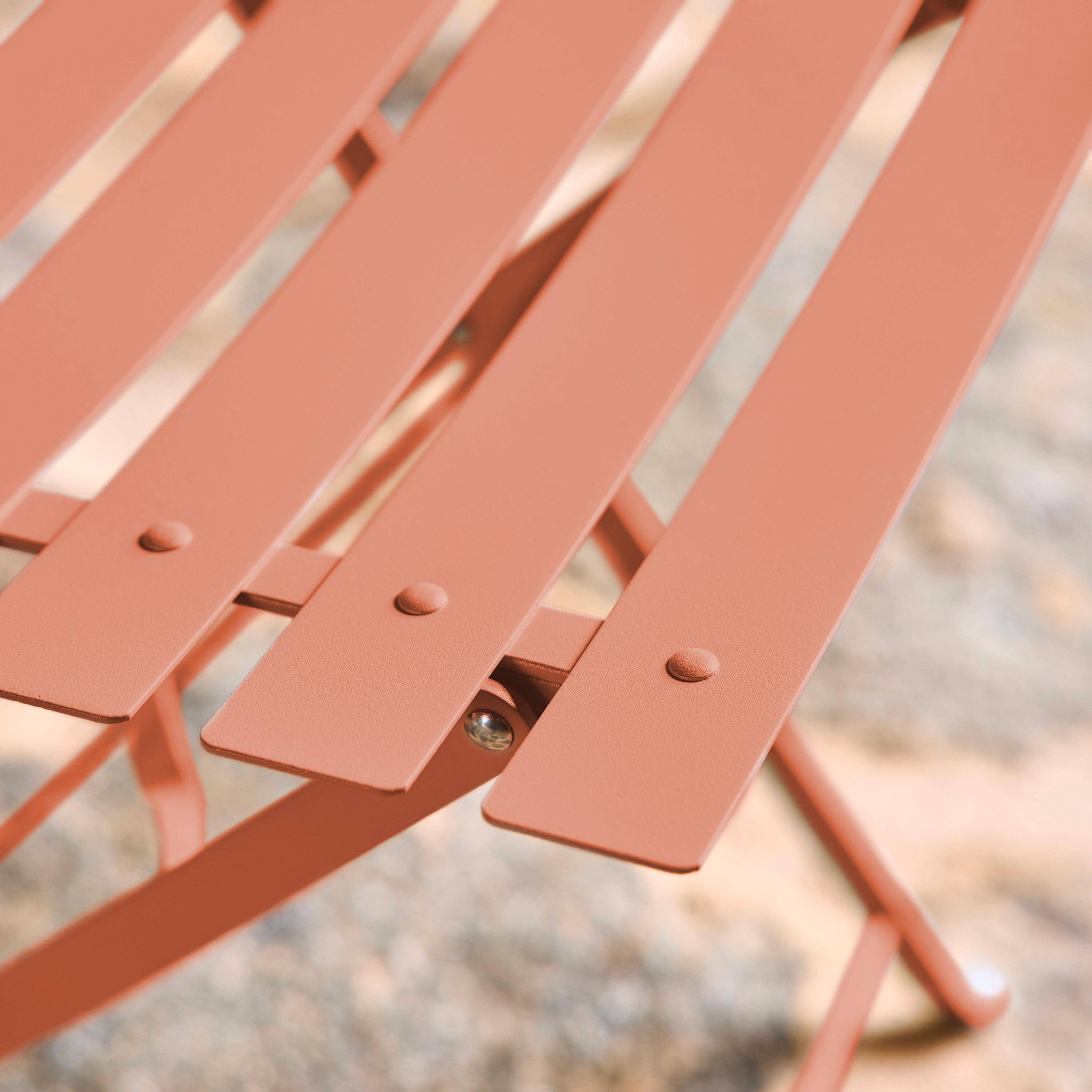 Set 2 sedie da giardino pieghevole in metallo Rosa tostato - 49.5x41x80.5 cm,sweeek,Photo5