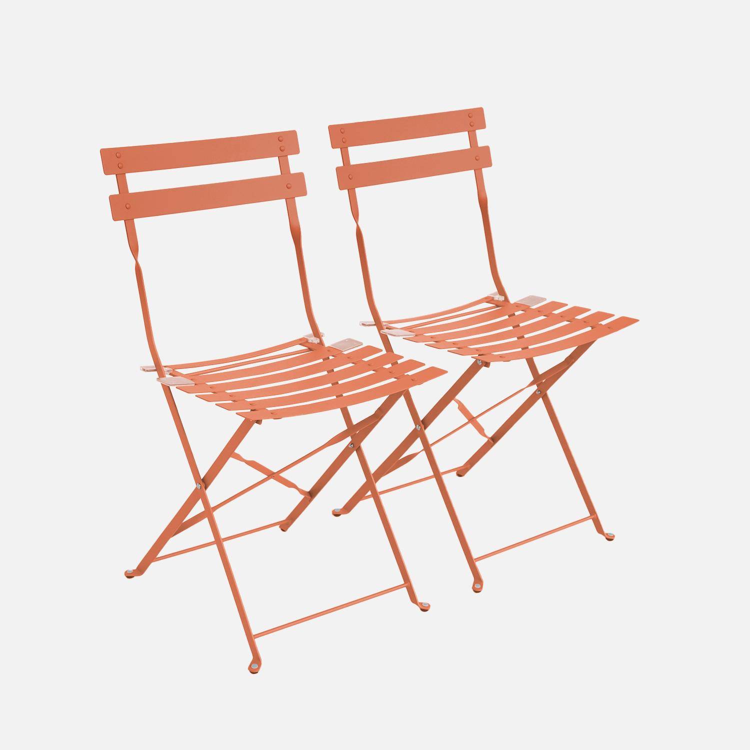 Set 2 sedie da giardino pieghevole in metallo Rosa tostato - 49.5x41x80.5 cm,sweeek,Photo6