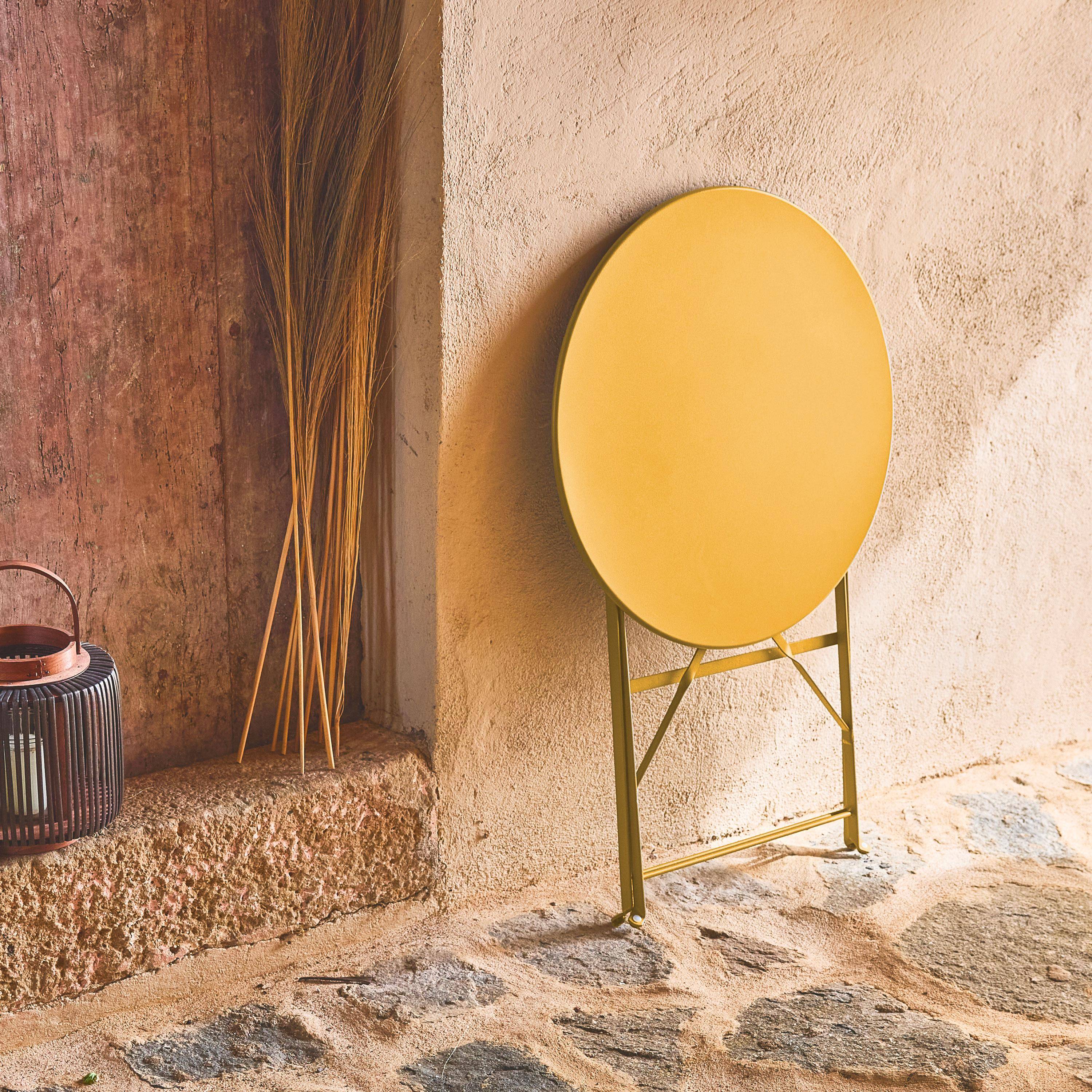 Table de jardin bistrot ronde Ø60cm pliable en acier thermolaqué,sweeek,Photo2