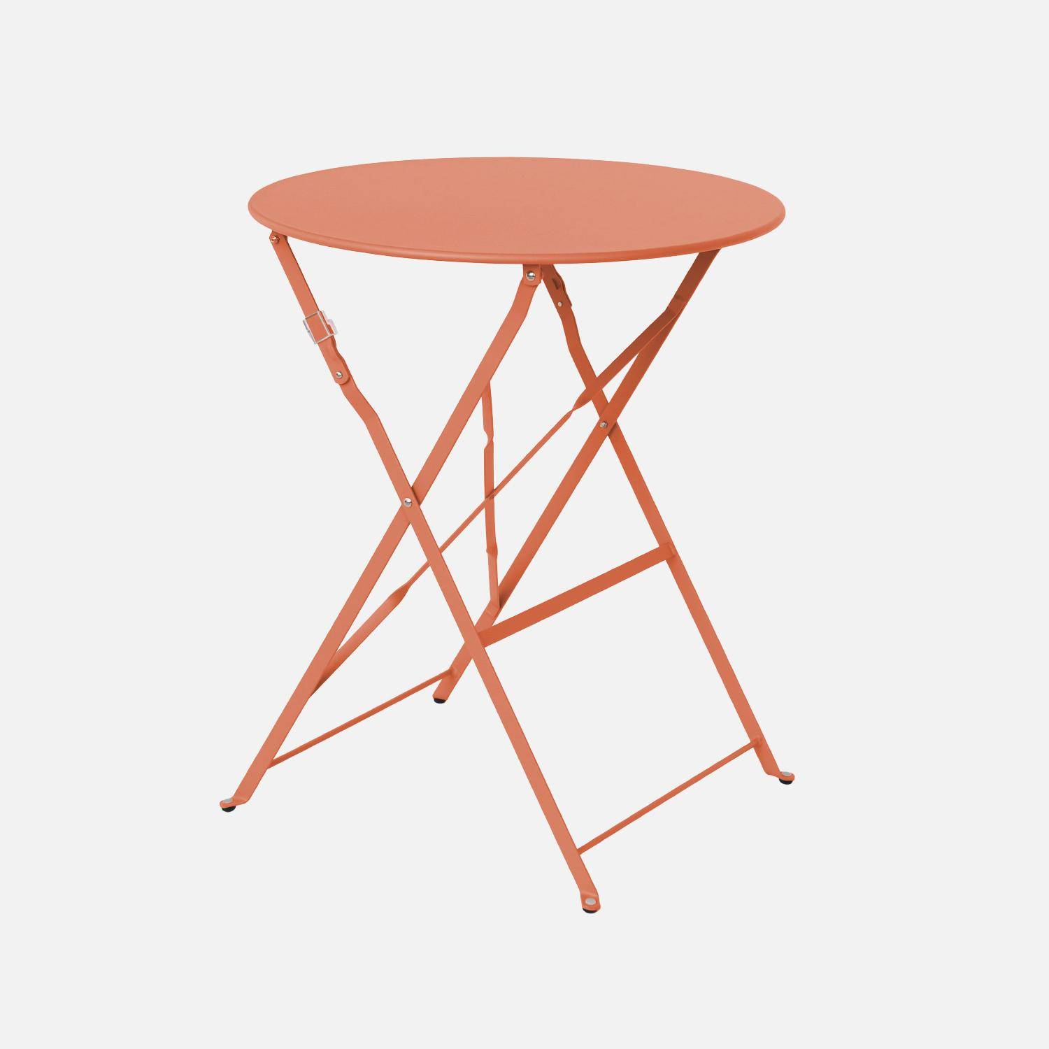 Table de jardin bistrot ronde Ø60cm pliable en acier thermolaqué Photo4