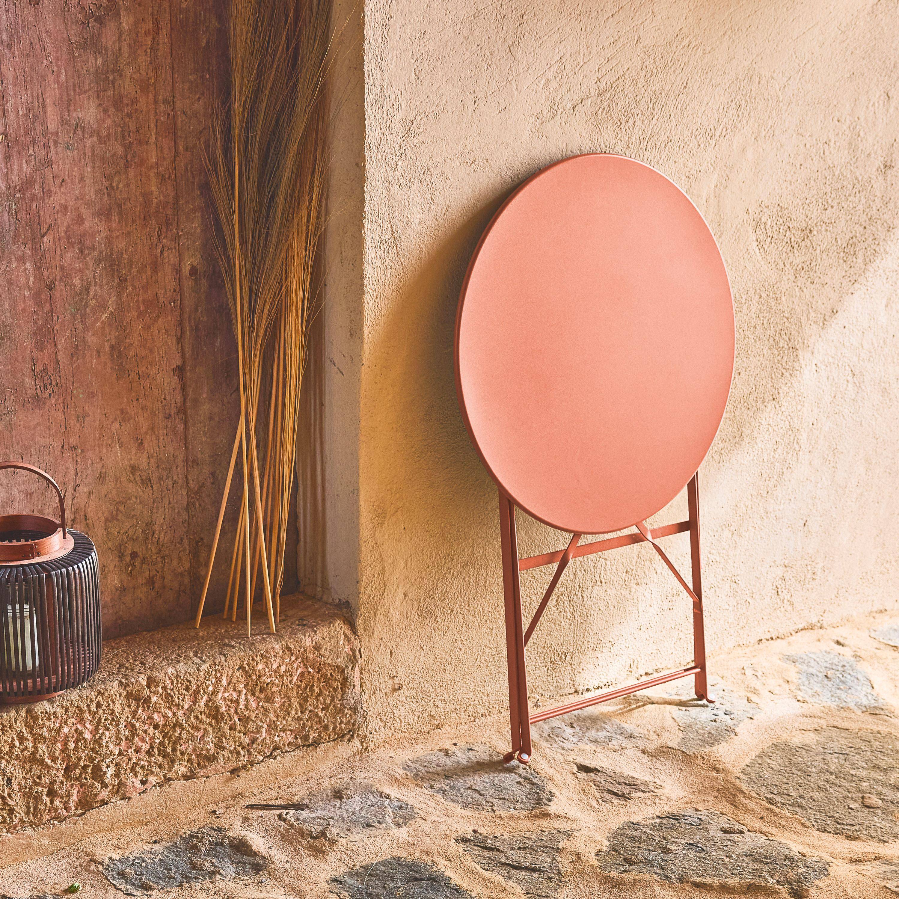 Table de jardin bistrot ronde Ø60cm pliable en acier thermolaqué,sweeek,Photo2