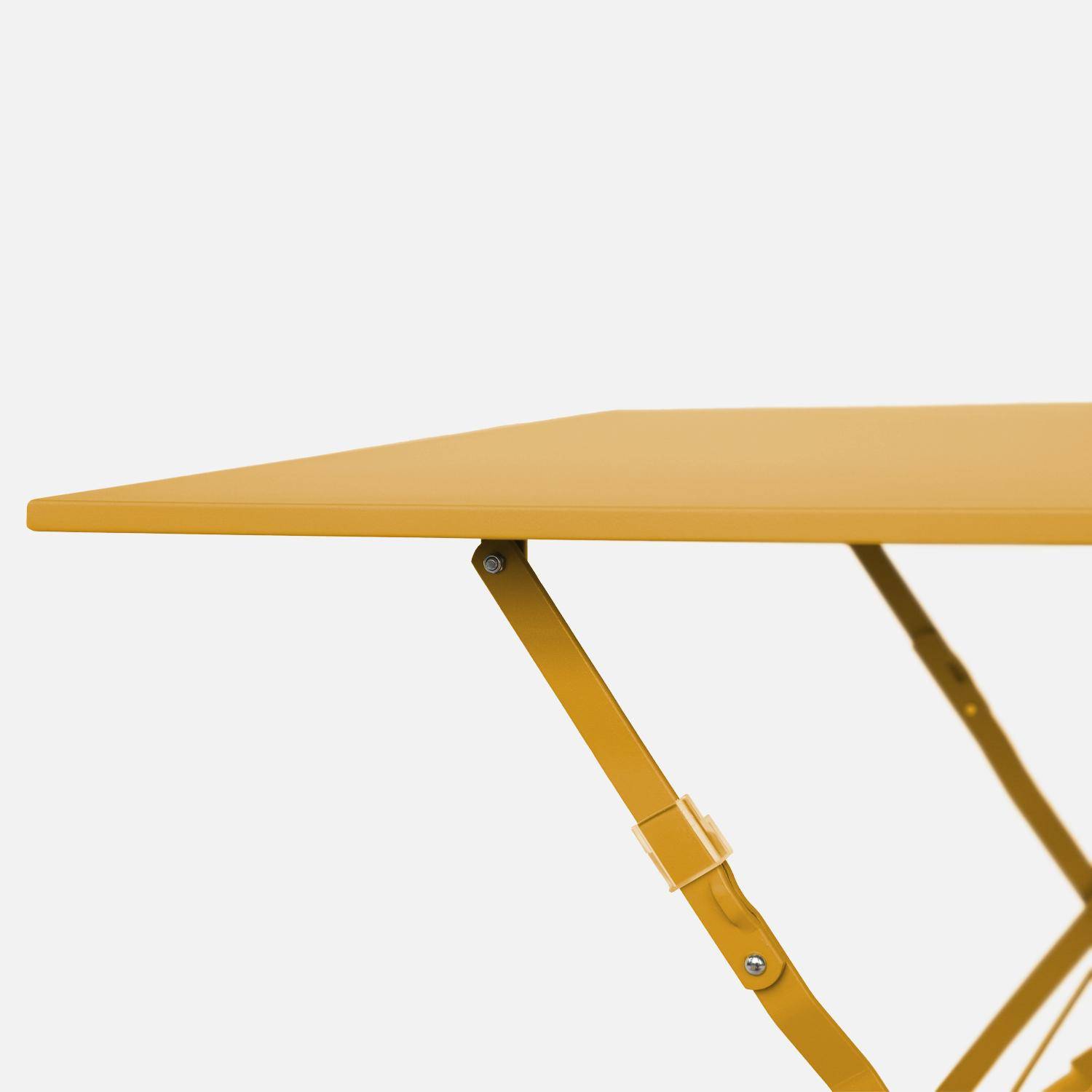 Table jardin bistrot carrée pliable 70x70cm, 2 places en acier thermolaqué,sweeek,Photo4