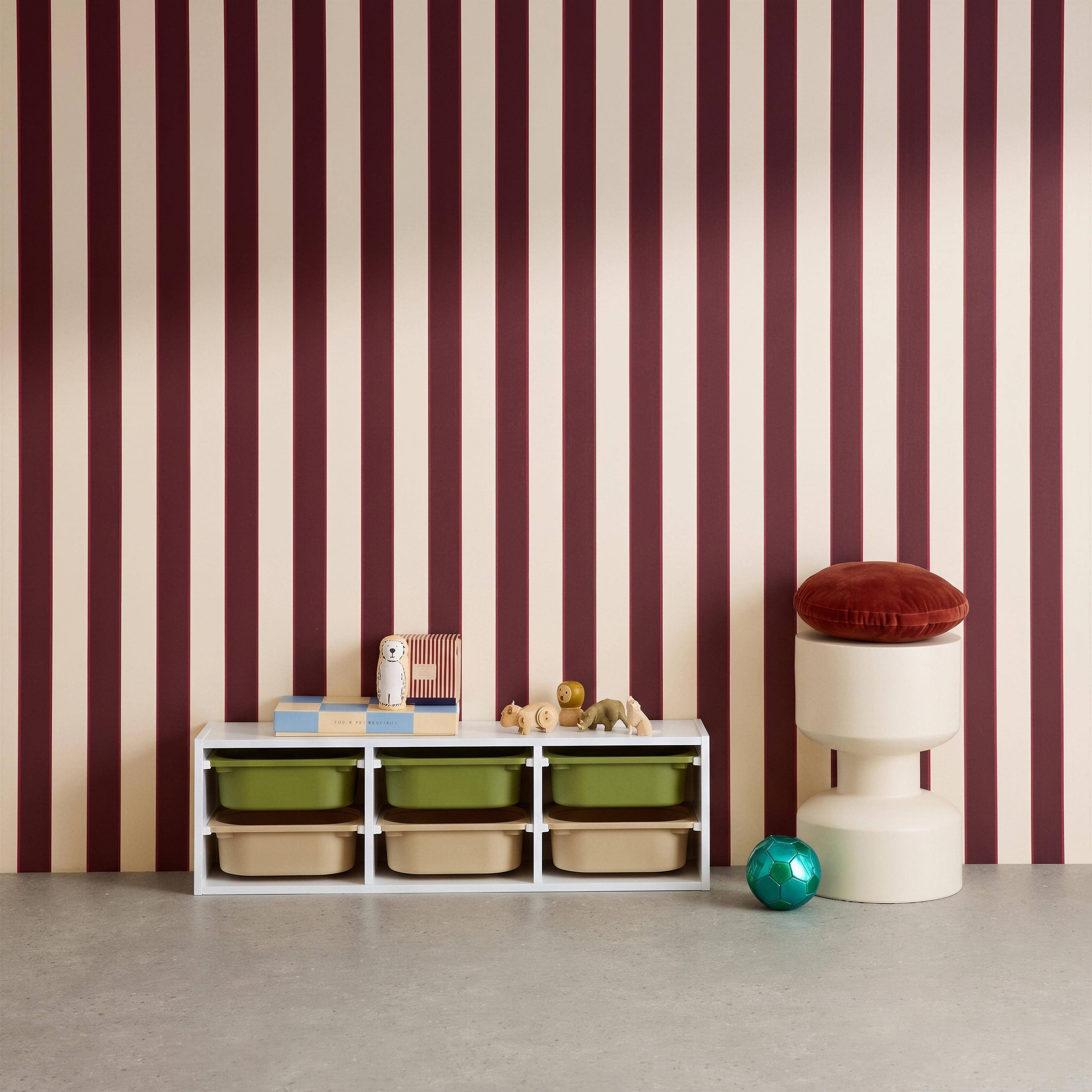 Meuble de rangement pour enfant, 6 bacs en plastique vert olive taupe - Sora,sweeek,Photo1