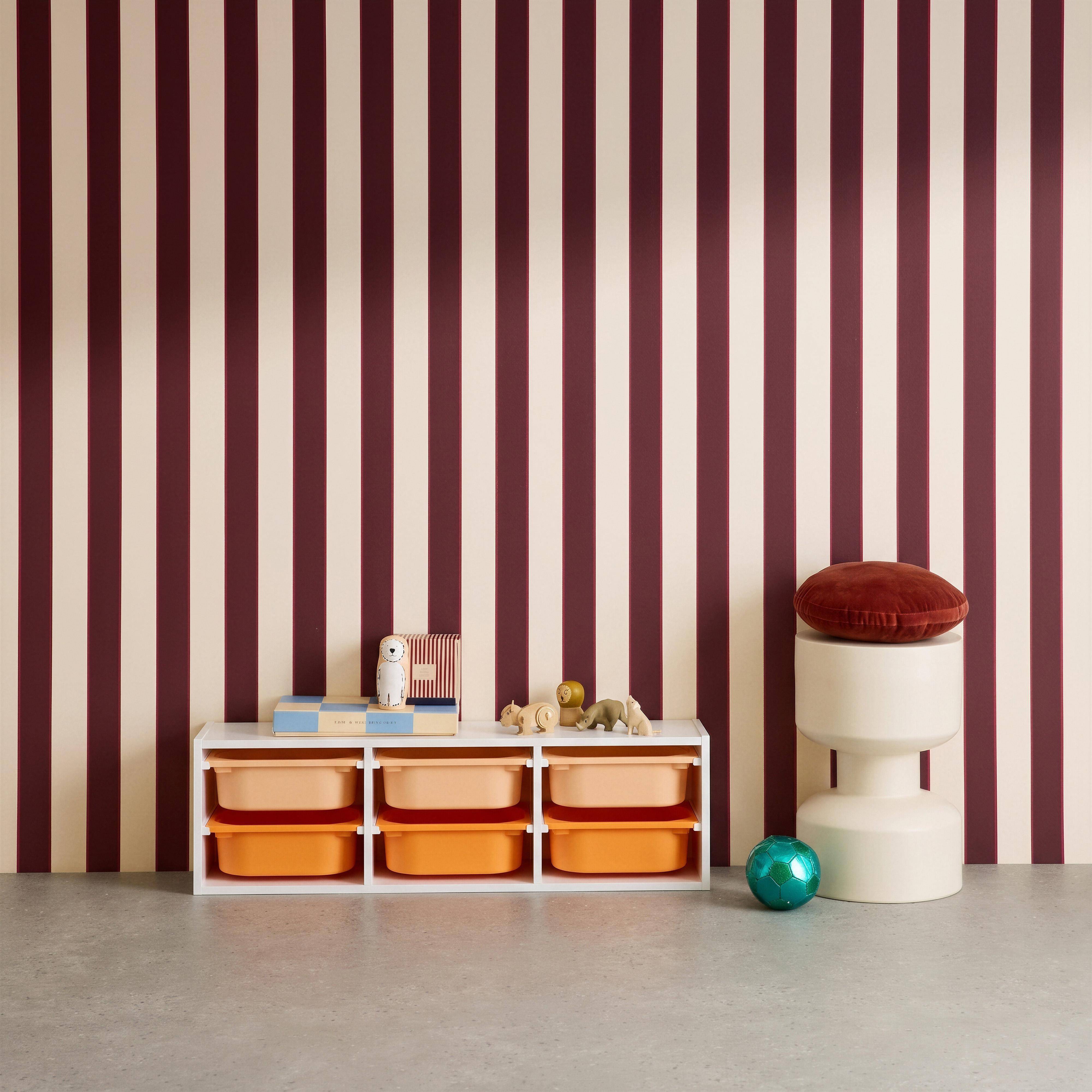 Meuble de rangement pour enfant, 6 bacs en plastique orange pêche - Sora Photo2