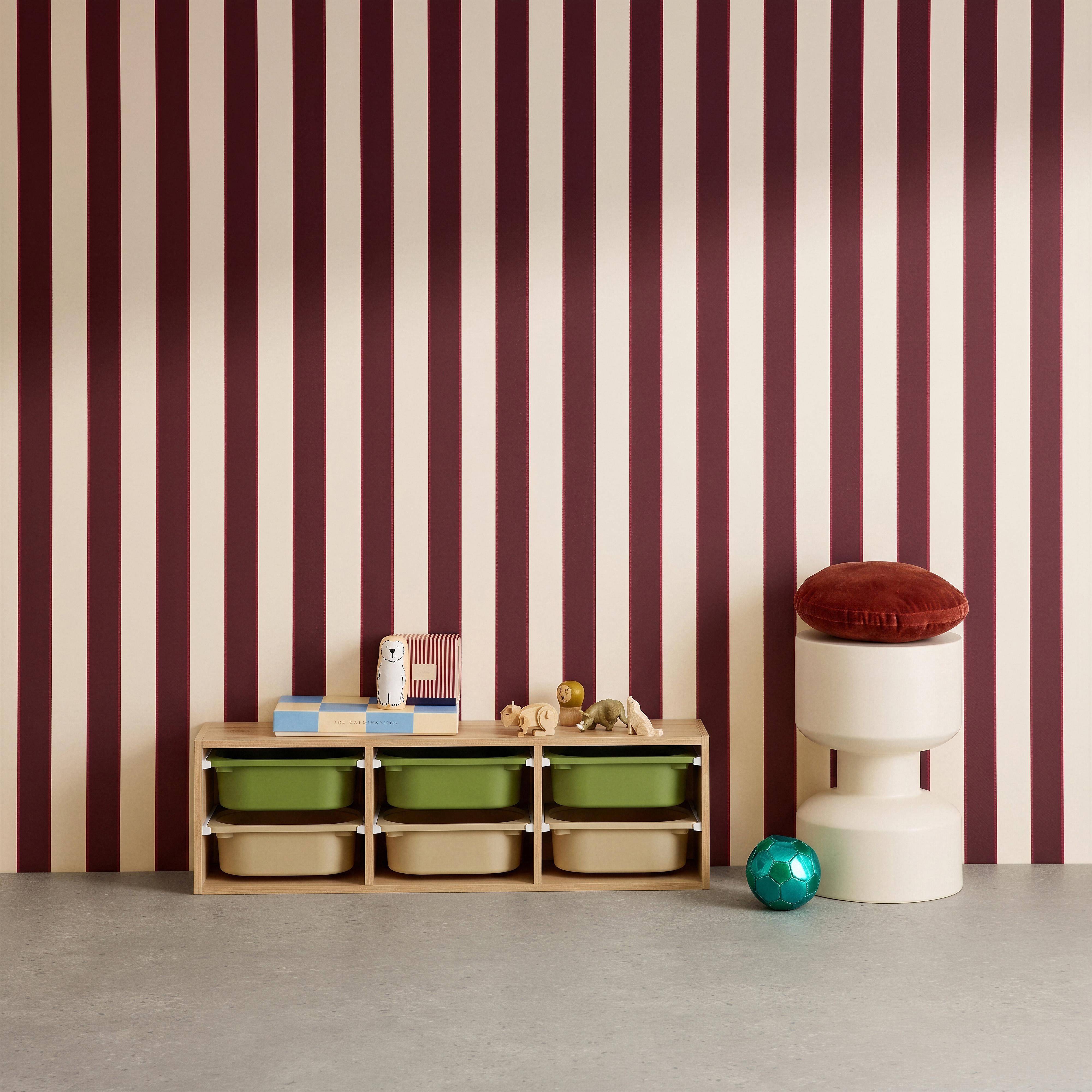 Mobile contenitori per bambini con 6 contenitori colorati, Sora, Verde oliva, 97.5x21x29.4 cm Photo1