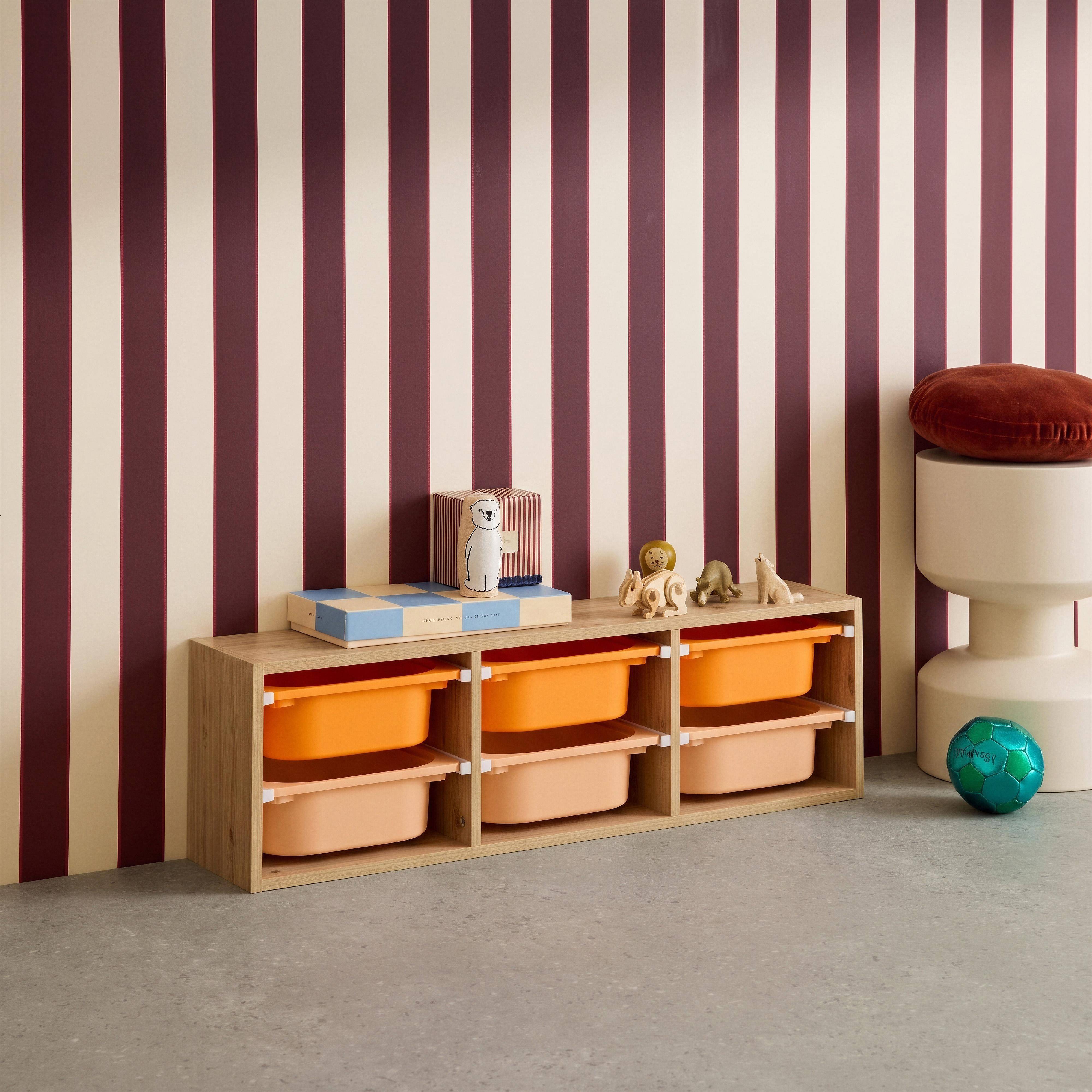 Mobile contenitori per bambini con 6 contenitori colorati, Sora, Arancione, 97.5x21x29.4 cm,sweeek,Photo2