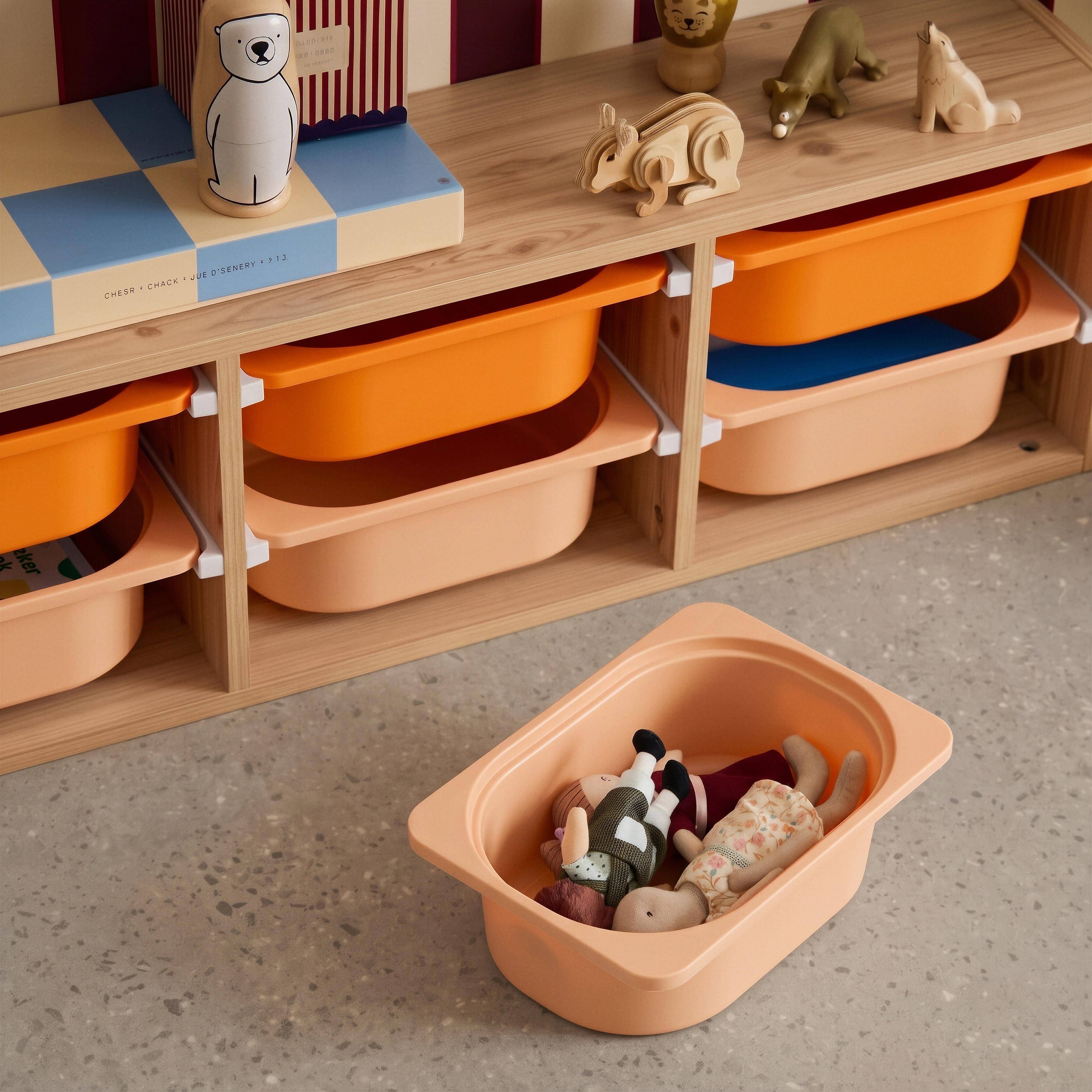 Mobile contenitori per bambini con 6 contenitori colorati, Sora, Arancione, 97.5x21x29.4 cm Photo3