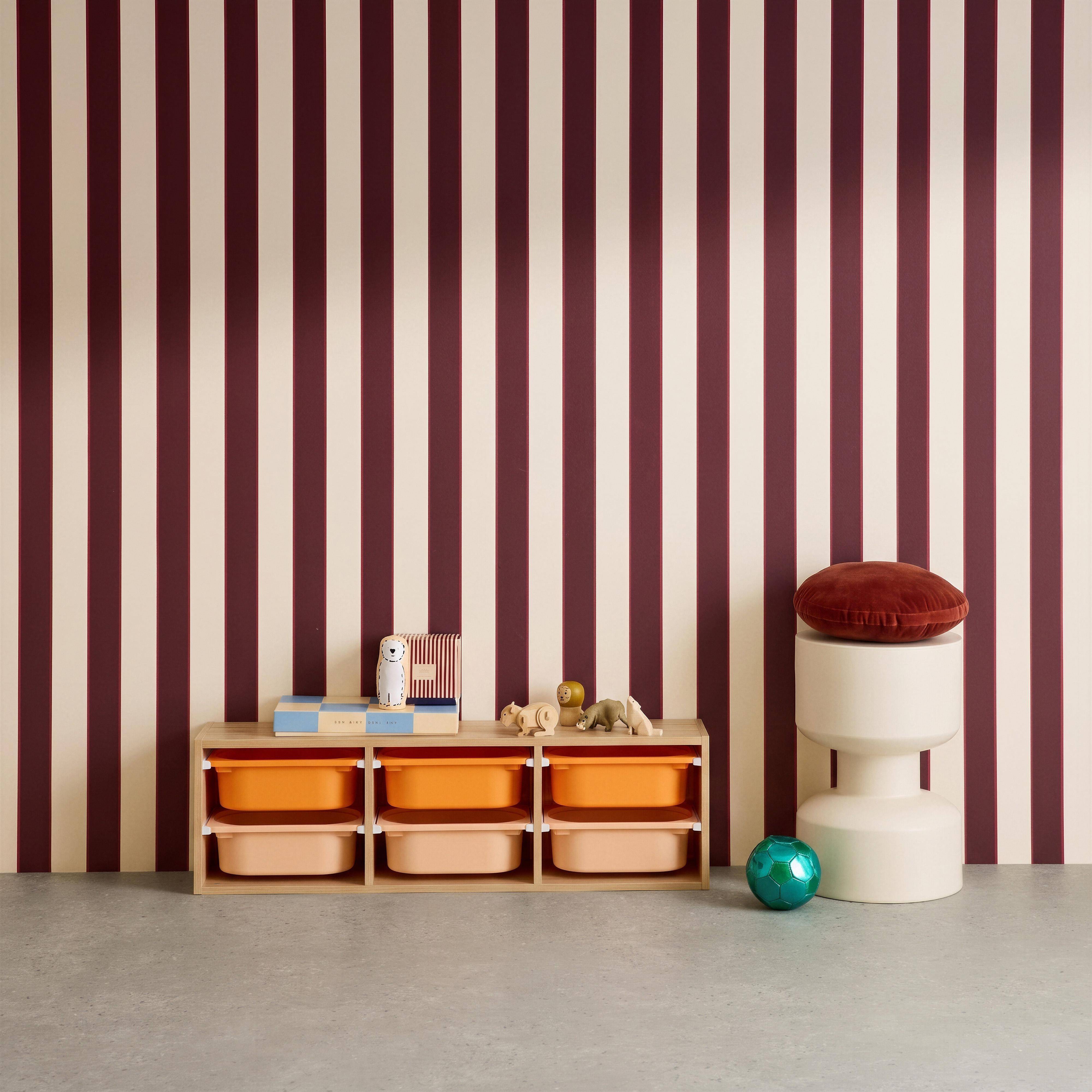 Mobile contenitori per bambini con 6 contenitori colorati, Sora, Arancione, 97.5x21x29.4 cm Photo1