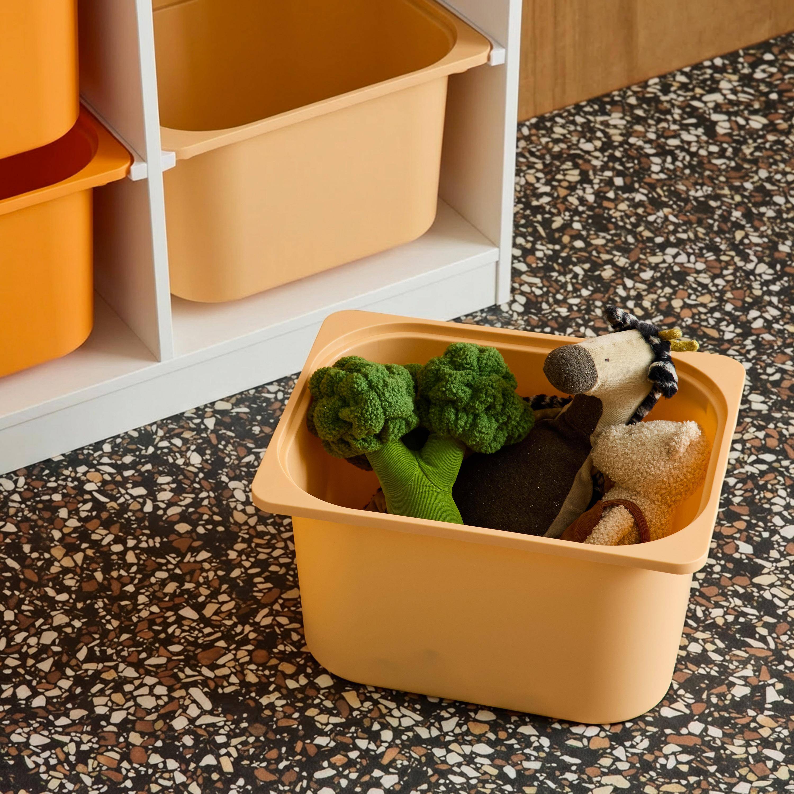 Szafka dziecięca z 6 plastikowymi pojemnikami w kolorze brzoskwiniowym - Sora Photo4