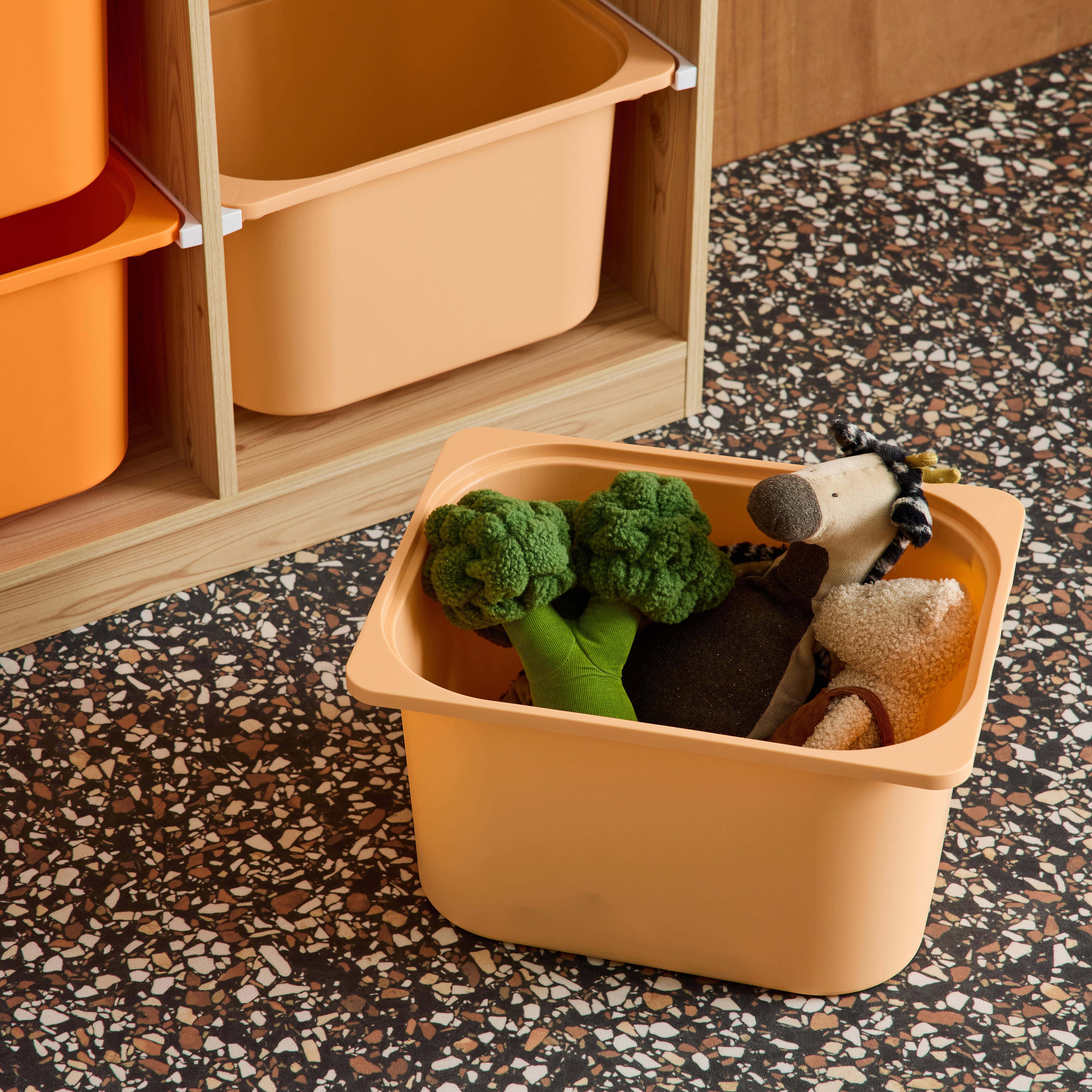 Szafka dziecięca z 6 kolorowymi pojemnikami do przechowywania z tworzywa sztucznego w kolorze pomarańczowym - Sora Photo4