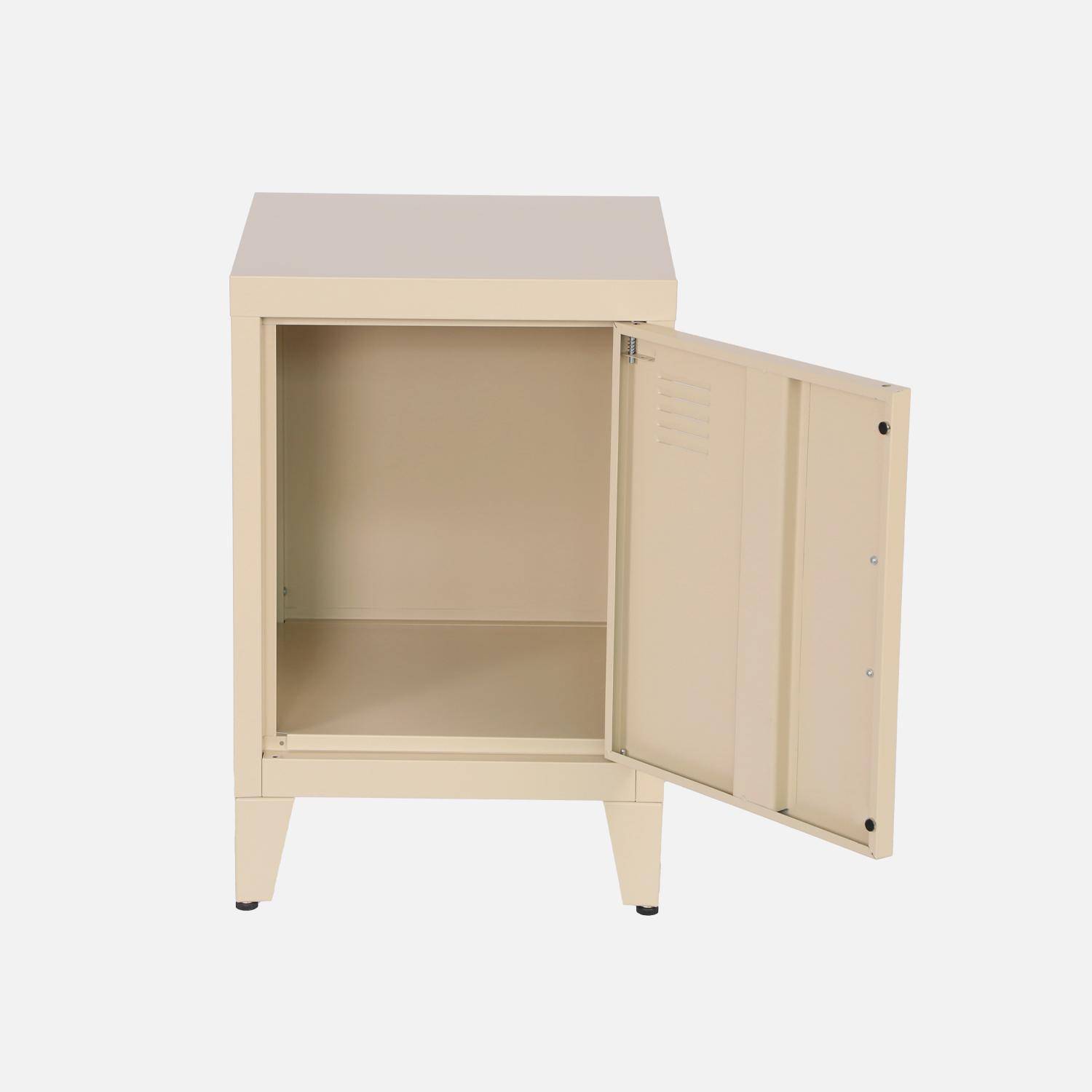 Set 2 comodini industriali, 1 anta, Soho, Beige, 38x38x57 cm Photo6