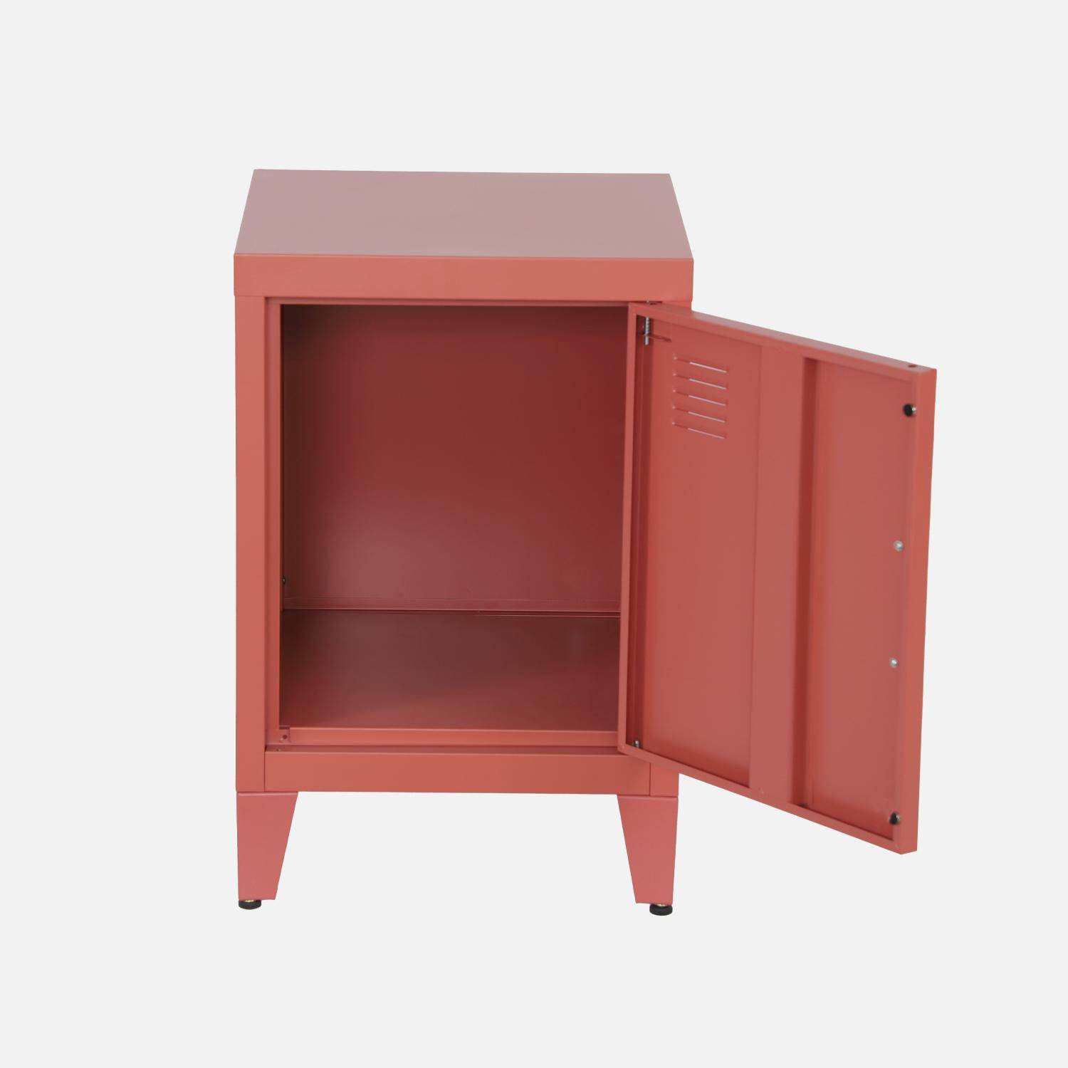 Set 2 comodini industriali, 1 anta, Soho, Terracotta, 38x38x57 cm Photo6