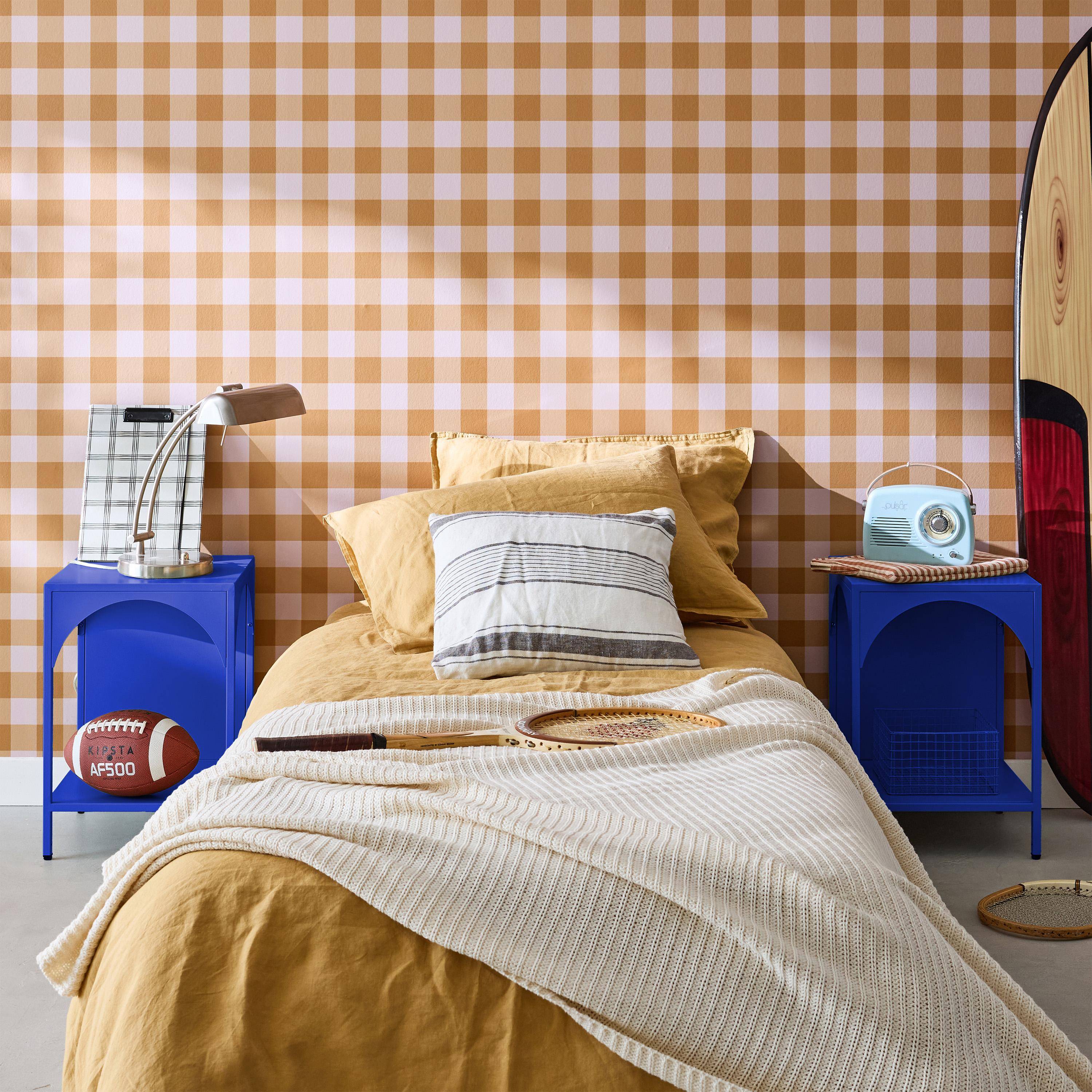 Metalen nachtkastjes, industriële bijzettafeltjes (set van 2) blauw L 35 x B 35 x H 51cm - Soho Photo2