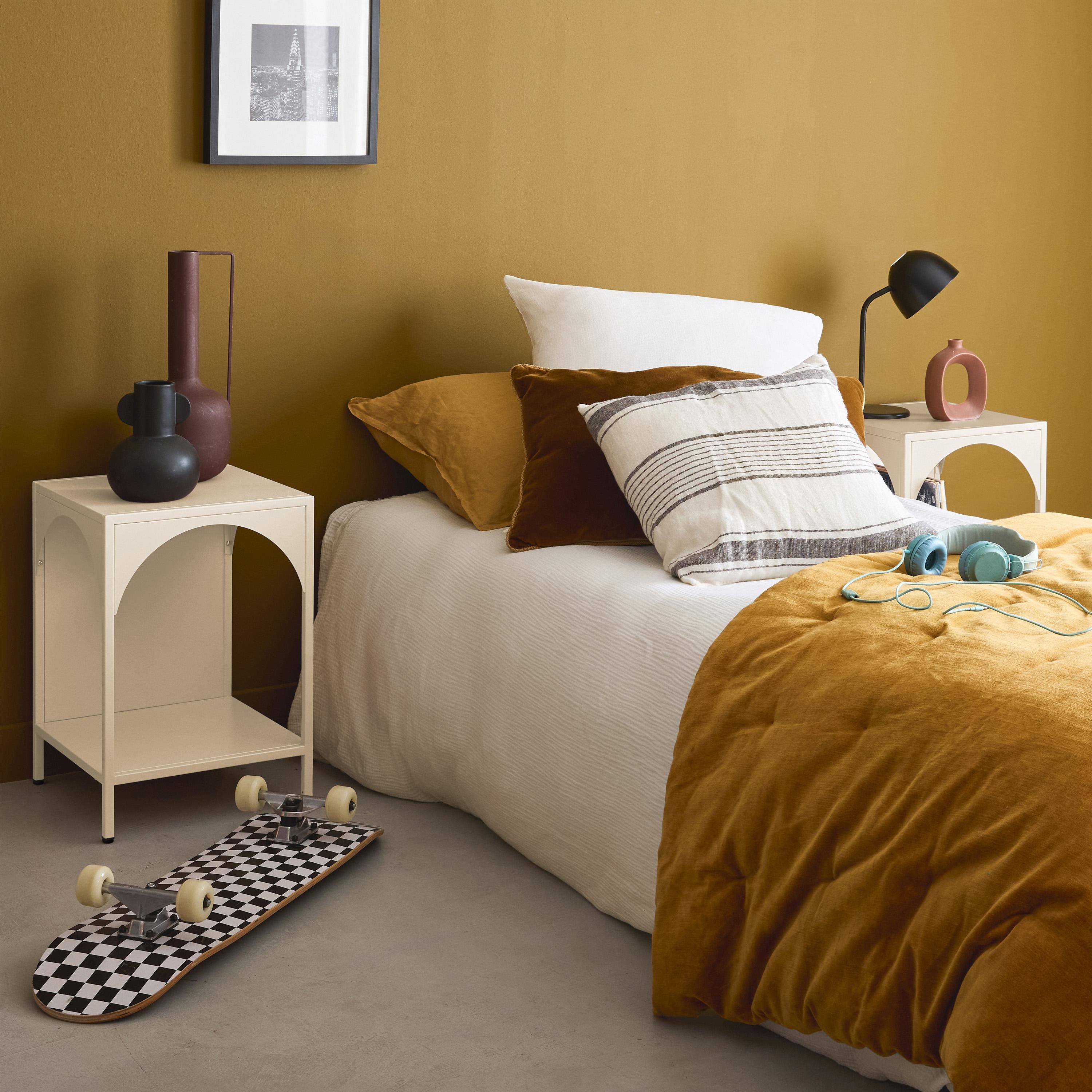 Metalen nachtkastjes, industriële bijzettafeltjes (set van 2) beige L 35 x B 35 x H 51cm - Soho Photo1