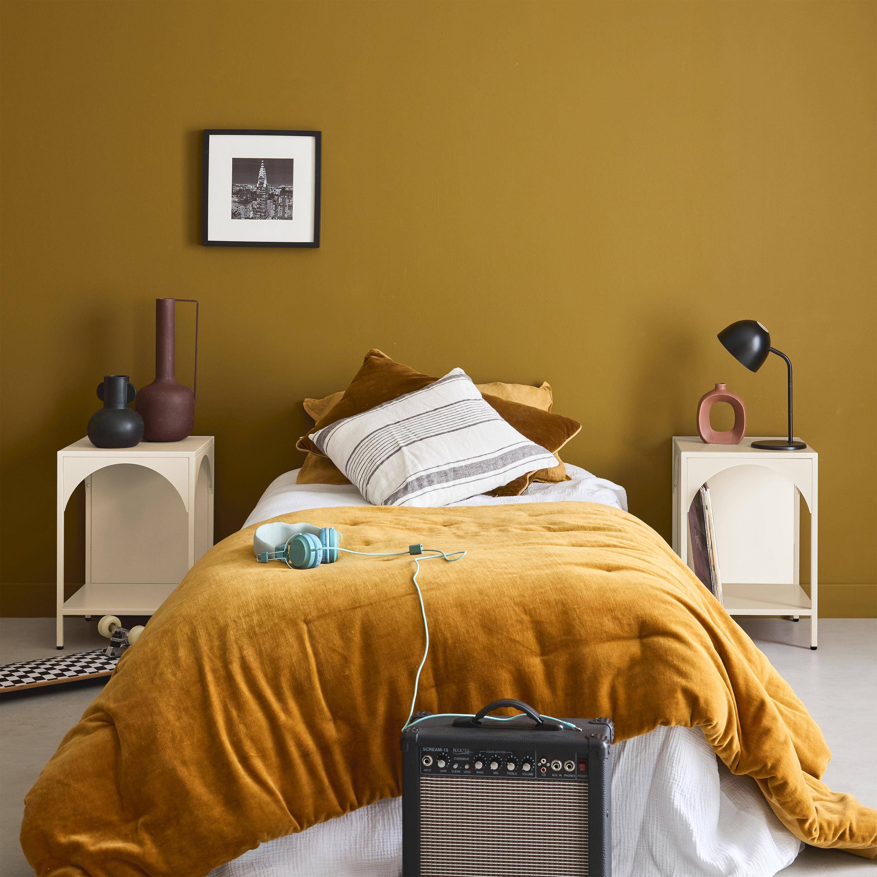 Metalen nachtkastjes, industriële bijzettafeltjes (set van 2) beige L 35 x B 35 x H 51cm - Soho Photo2