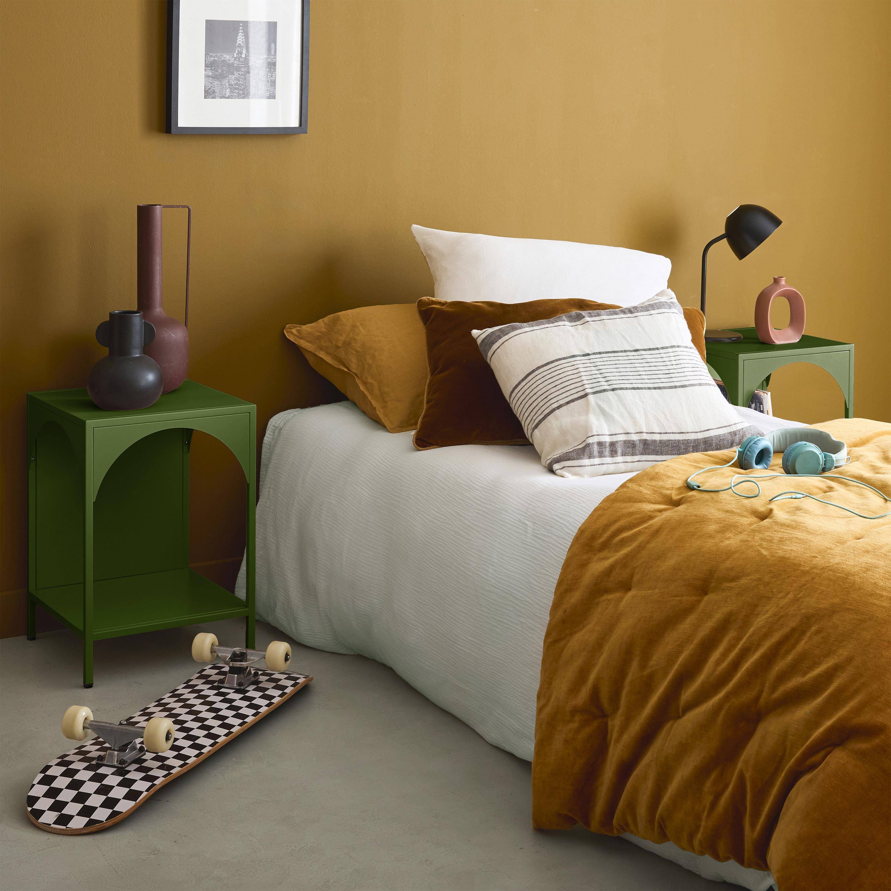 Metalen nachtkastjes, industriële bijzettafeltjes (set van 2) kaki L 35 x B 35 x H 51cm - Soho Photo1