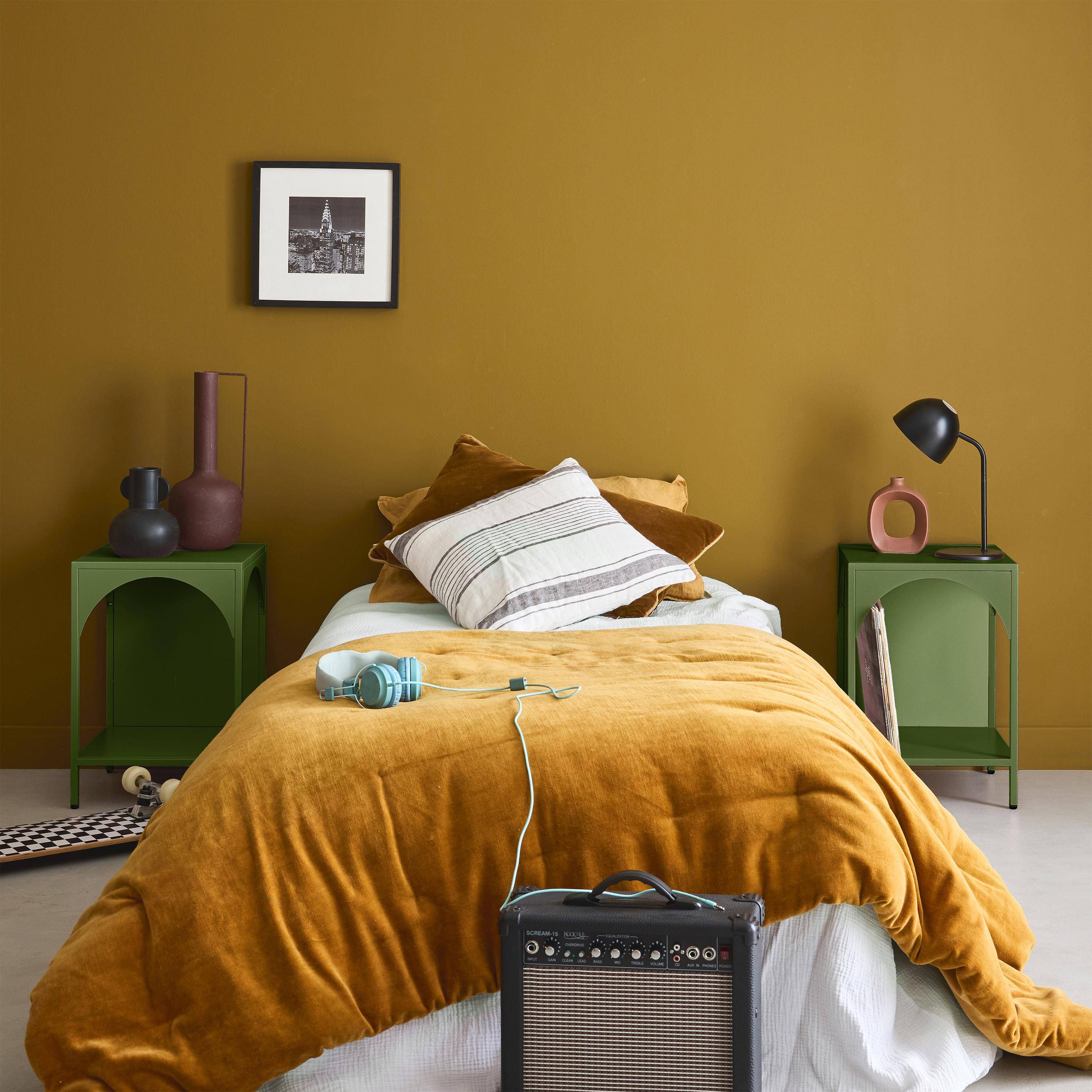 Metalen nachtkastjes, industriële bijzettafeltjes (set van 2) kaki L 35 x B 35 x H 51cm - Soho,sweeek,Photo2