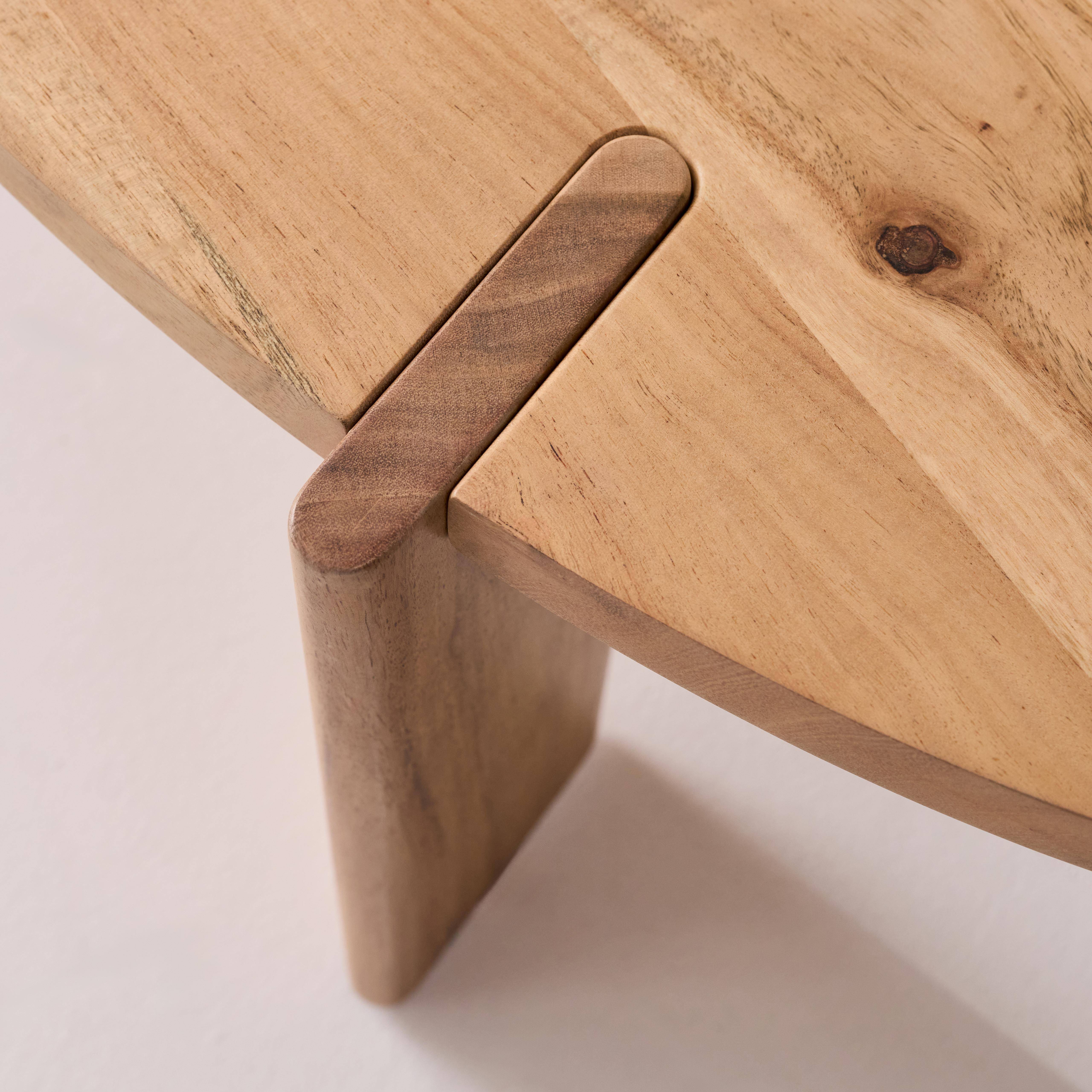 Table basse ovale en bois d'acacia naturel 120cm Photo3