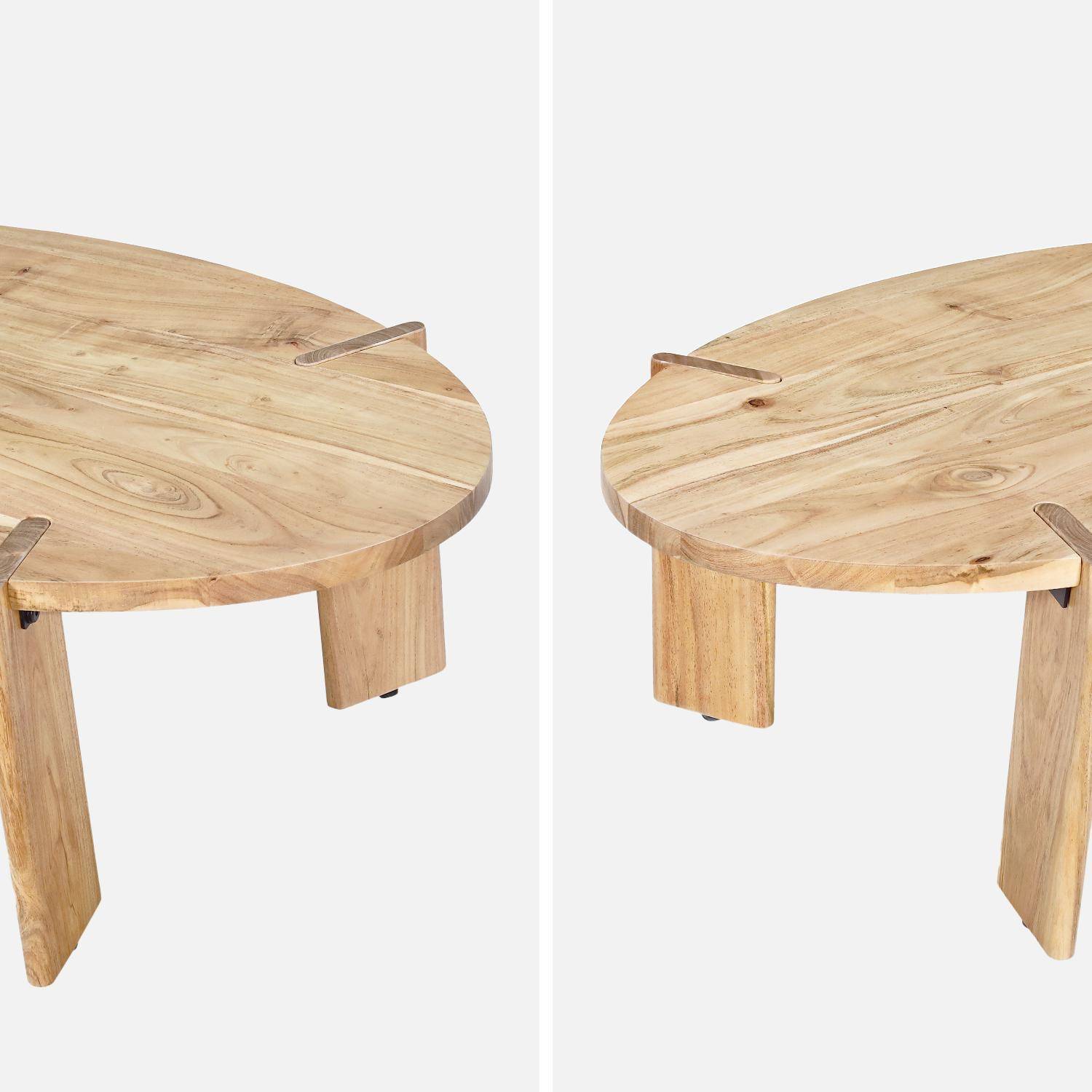 Table basse ovale en bois d'acacia naturel 120cm,sweeek,Photo4