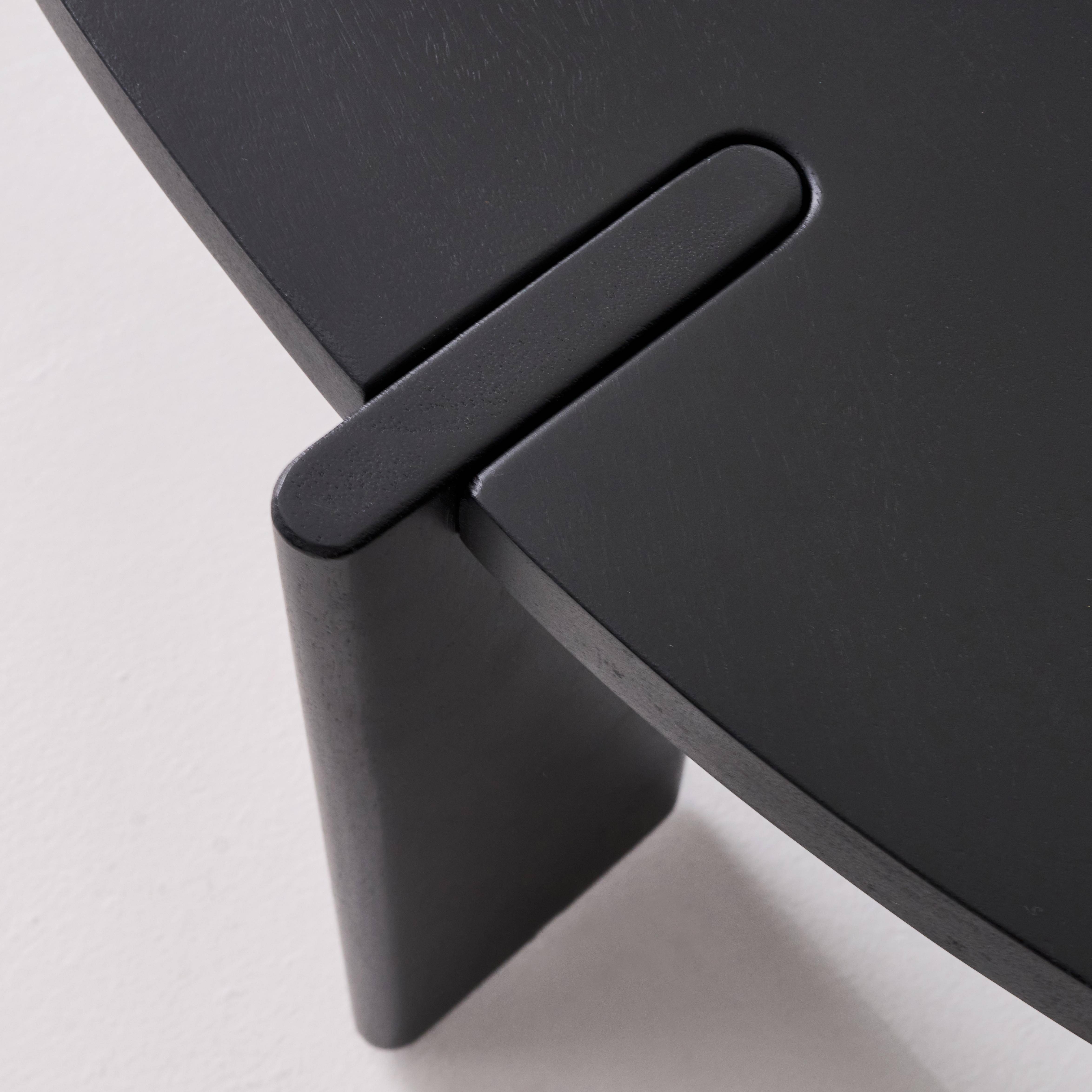 Table basse ovale en bois de manguier massif noir 120cm,sweeek,Photo3