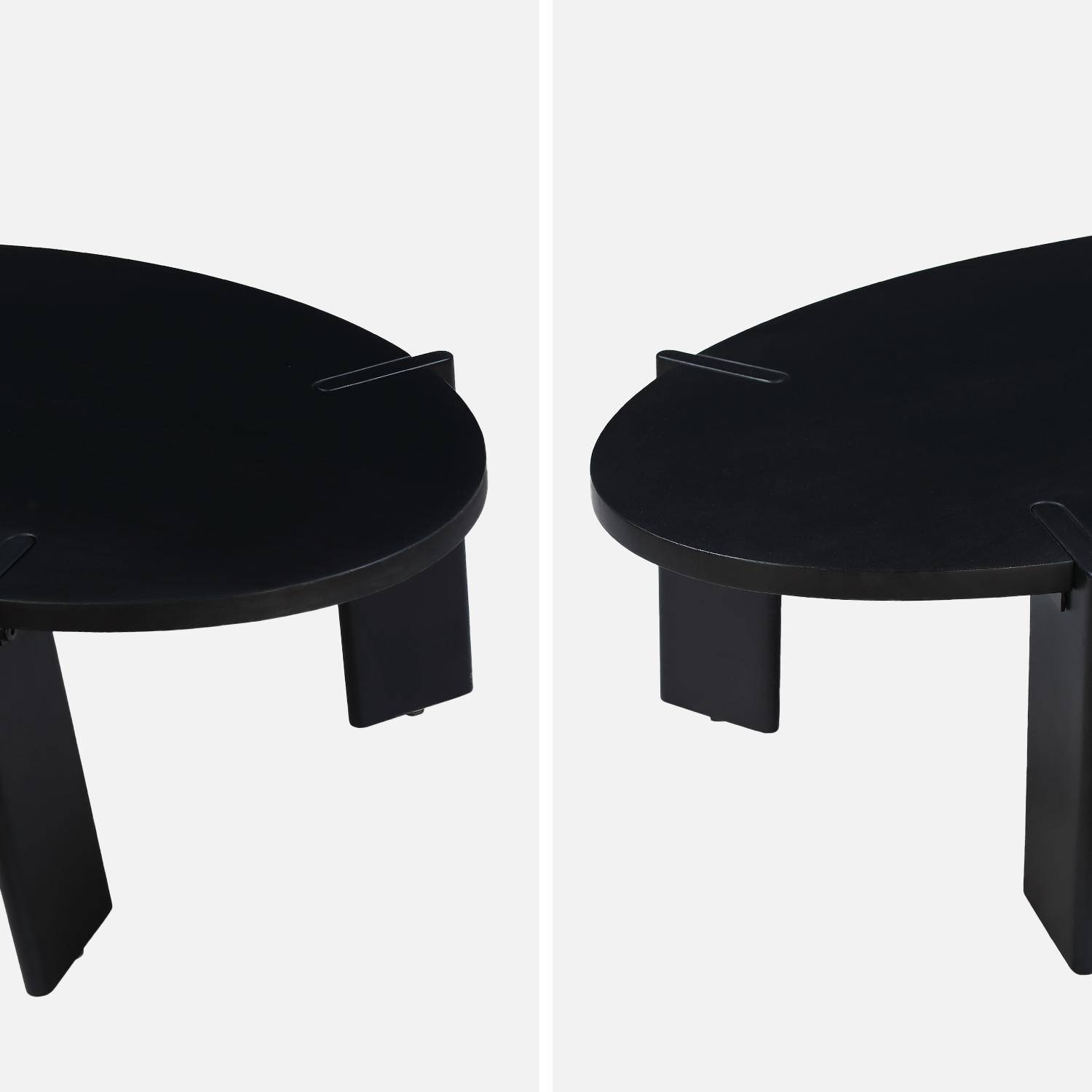 Table basse ovale en bois de manguier massif noir 120cm Photo4