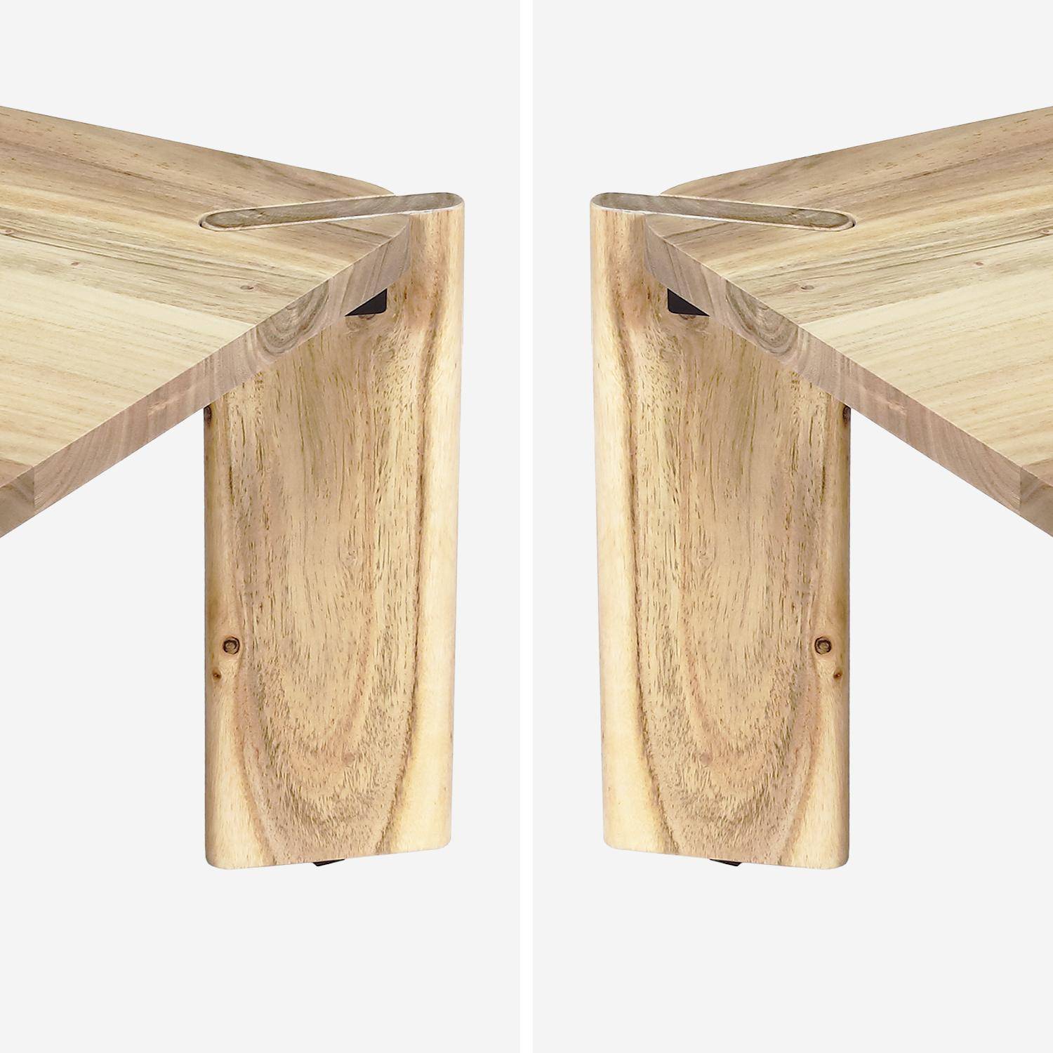 Square coffee table in solid acacia wood, Reva, natural, 80x80x36 cm Photo3