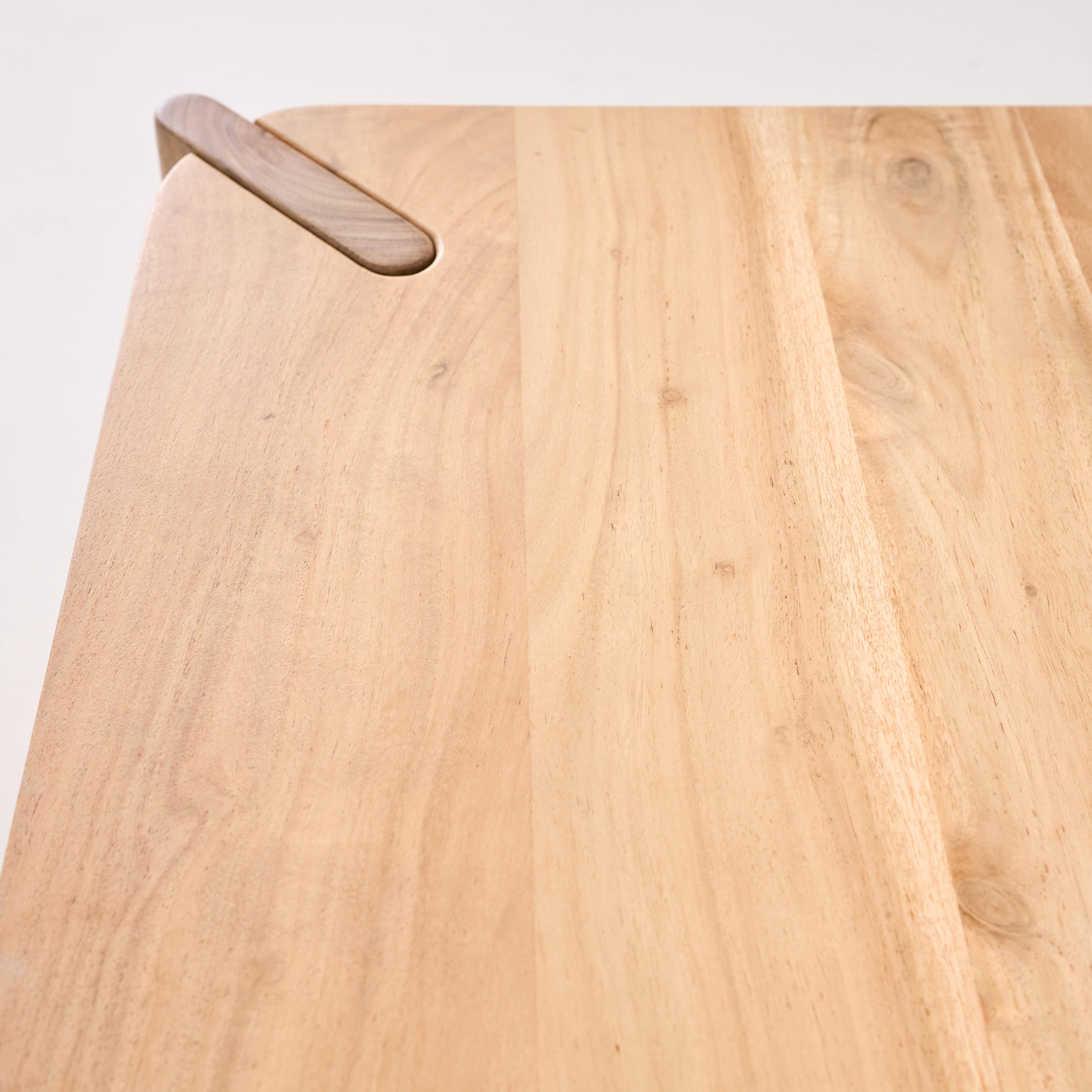 Tavolino esotico quadrato in legno massiccio, 80cm, Reva, Marrone naturale, 80x80x36 cm,sweeek,Photo4