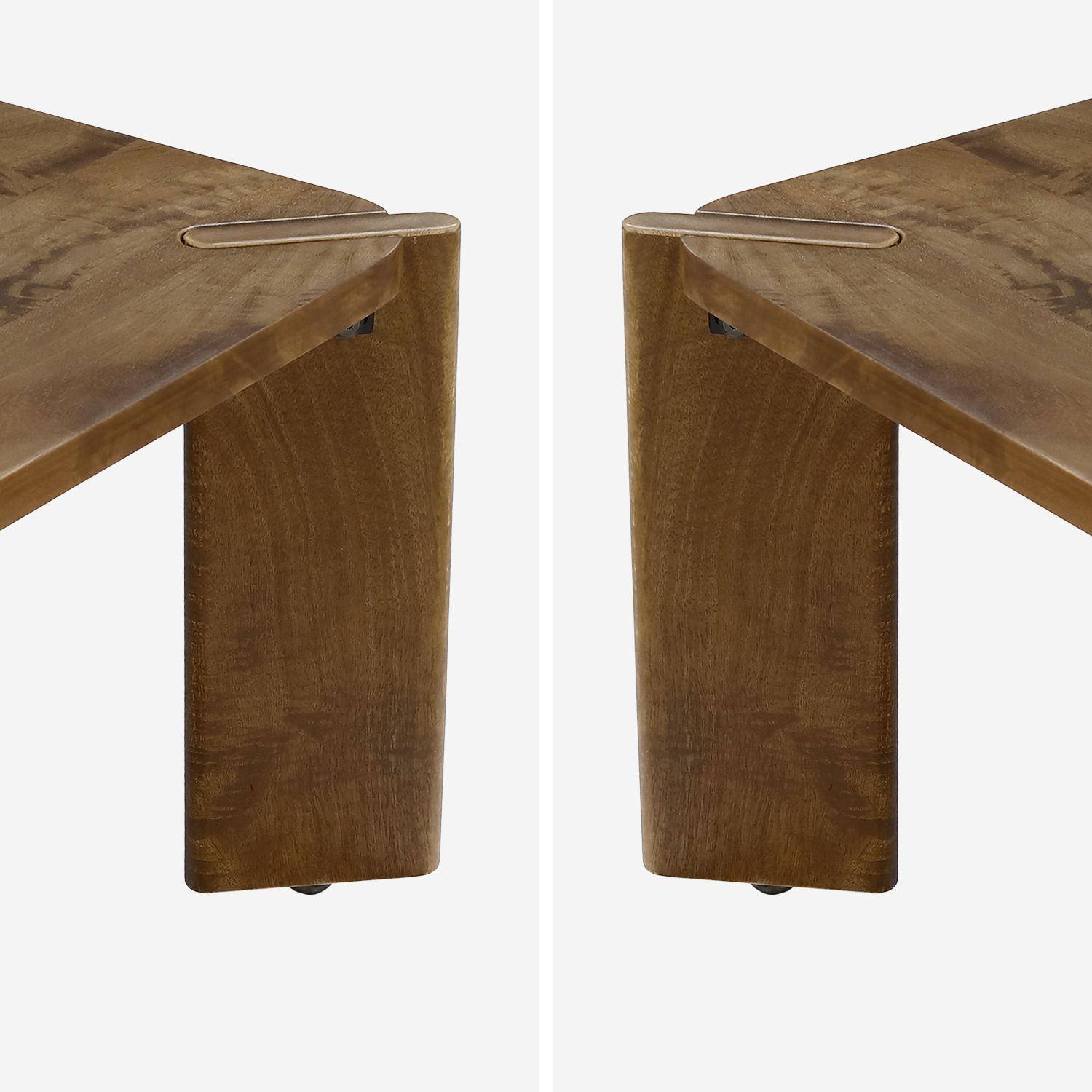Table basse exotique carrée bois massif 80cm noyer - Reva Photo3