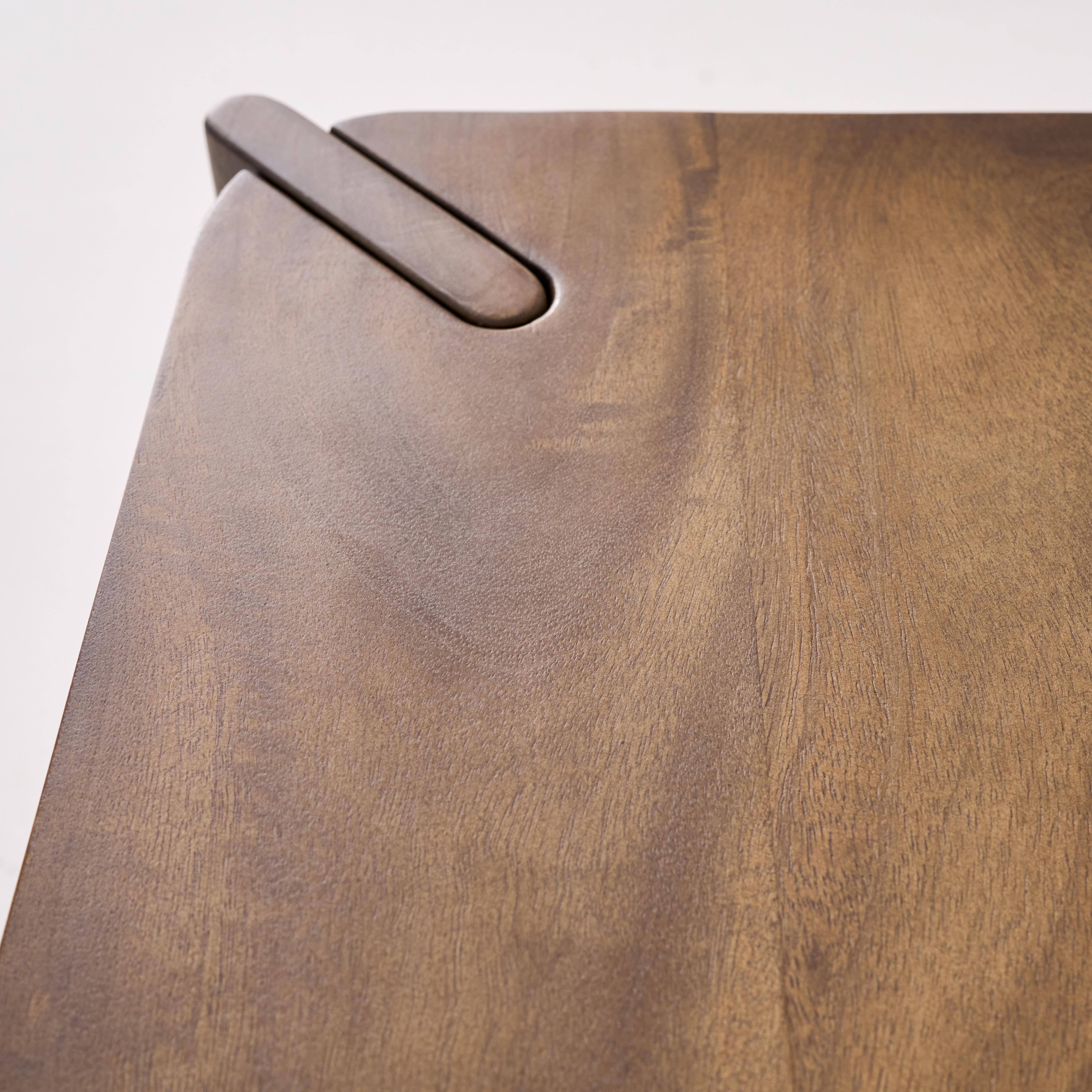 Square coffee table in solid mango wood, Reva, walnut coloured, 80x80x36 cm Photo4