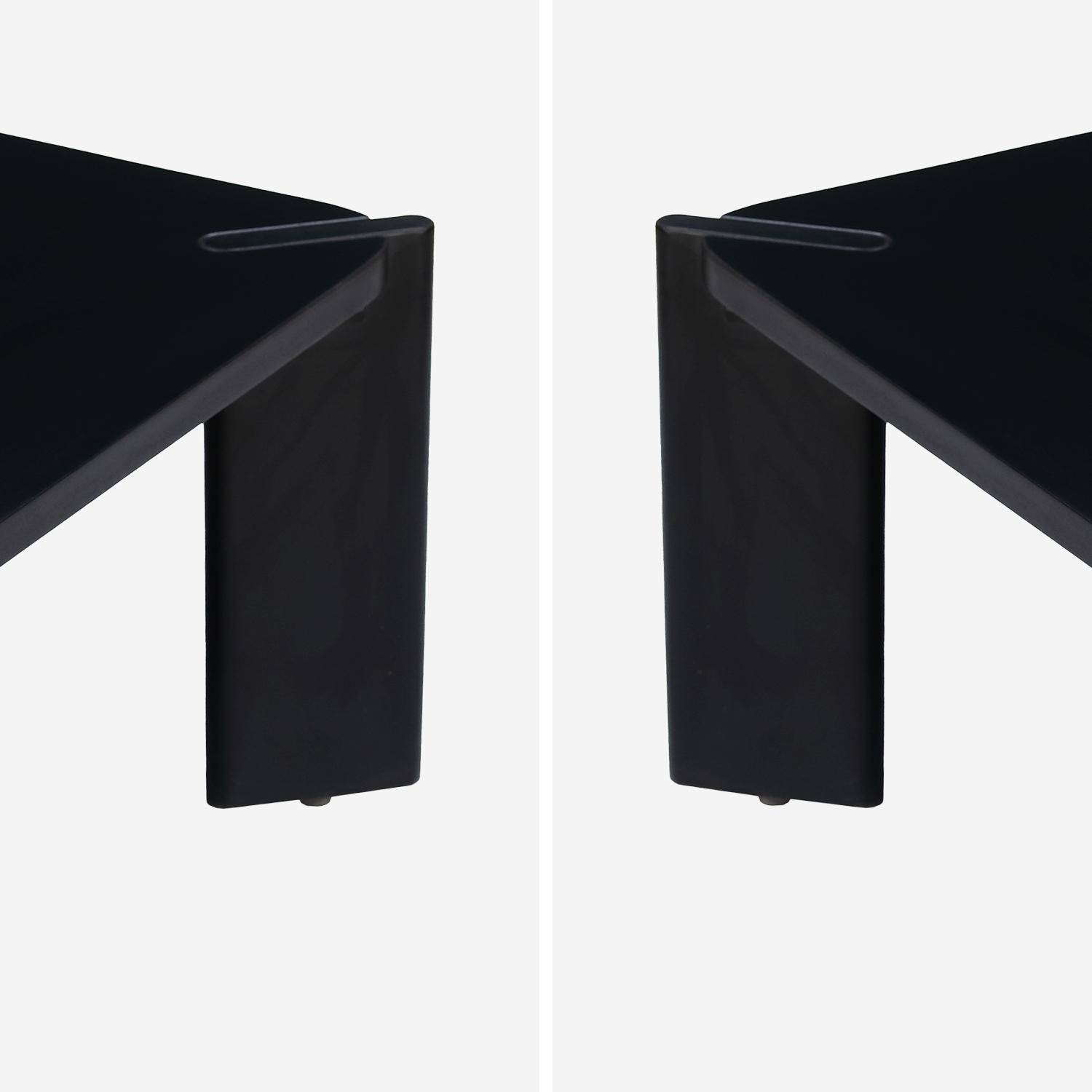 Square coffee table in solid mango wood, Reva, black, 80x80x36 cm,sweeek,Photo3