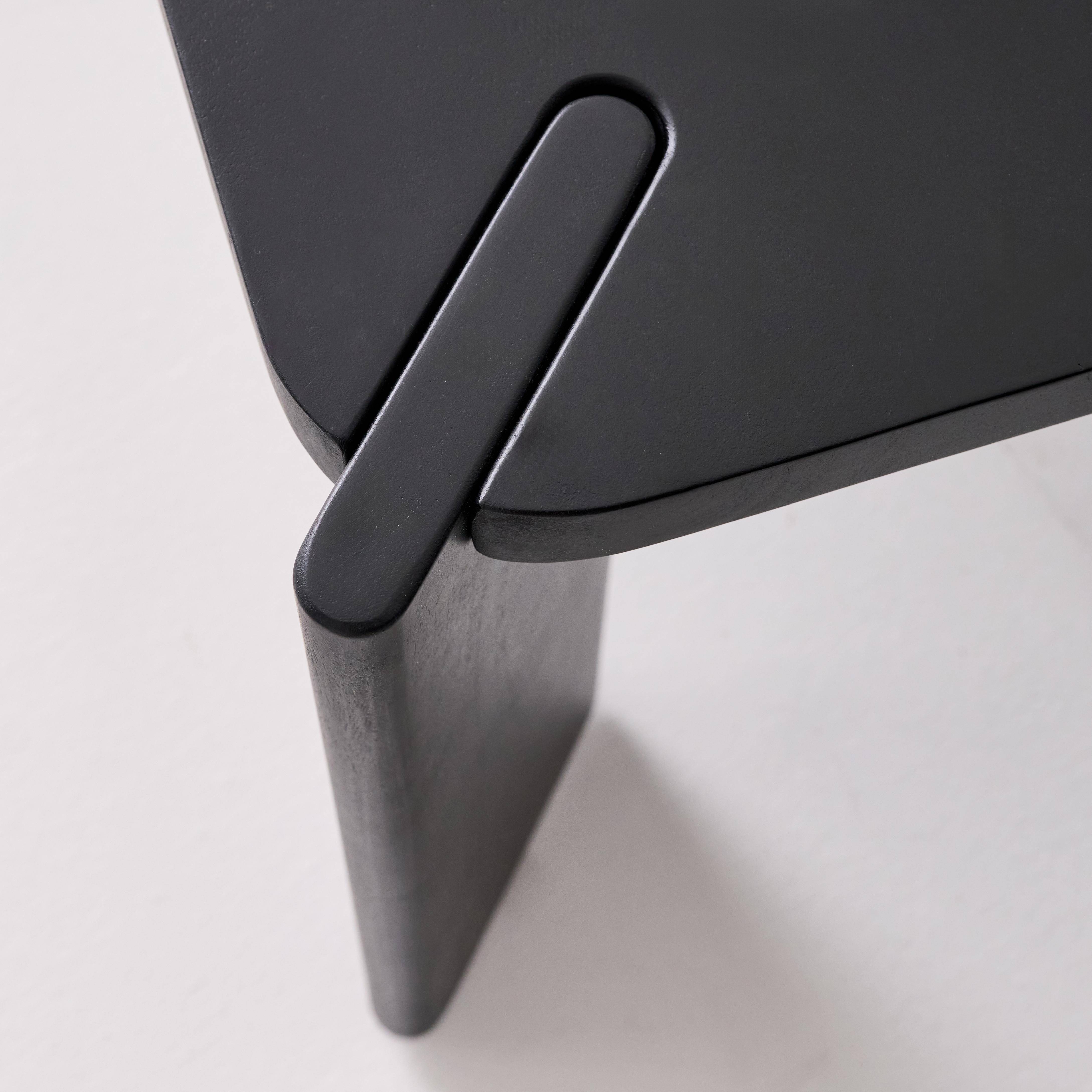 Square coffee table in solid mango wood, Reva, black, 80x80x36 cm Photo3