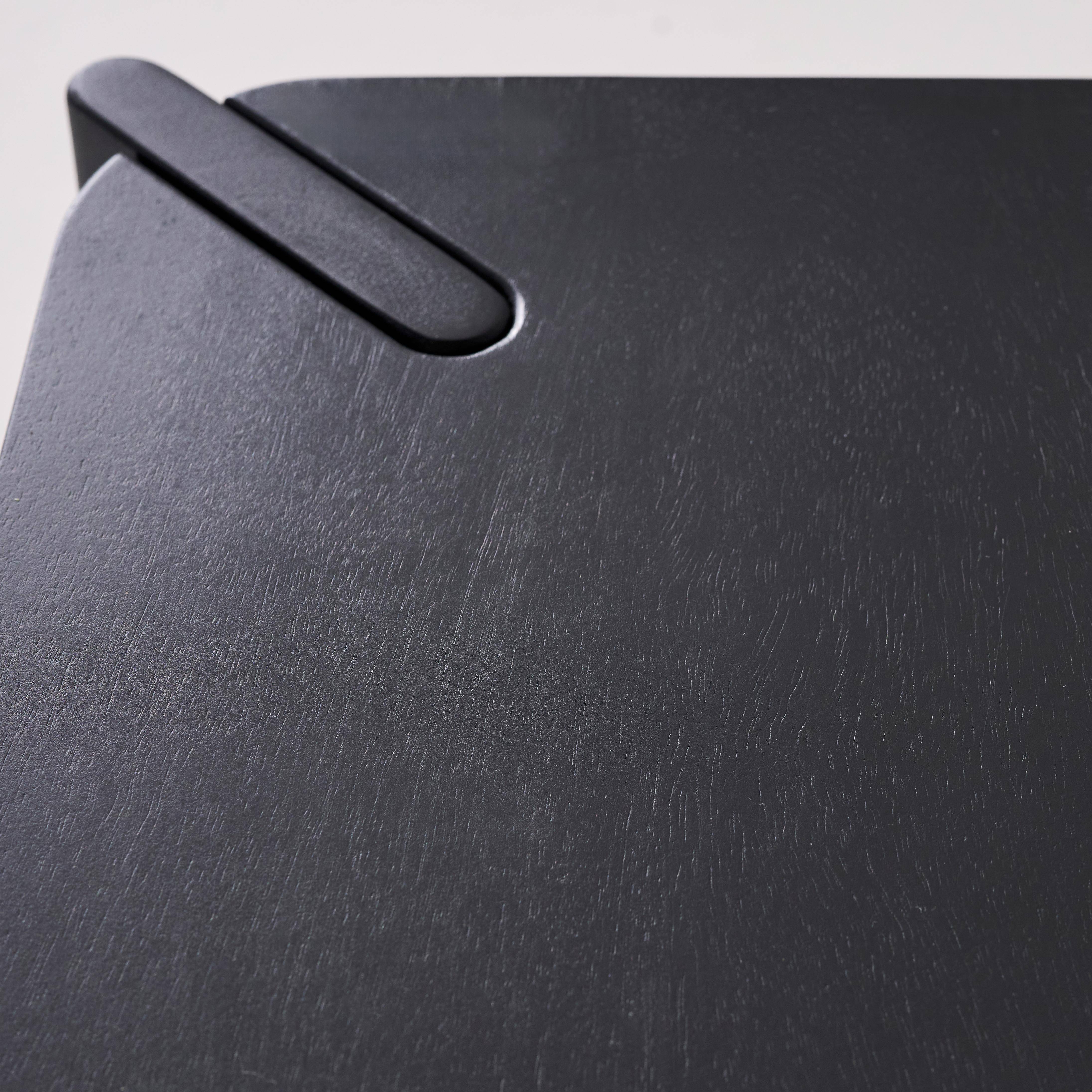 Square coffee table in solid mango wood, Reva, black, 80x80x36 cm,sweeek,Photo4