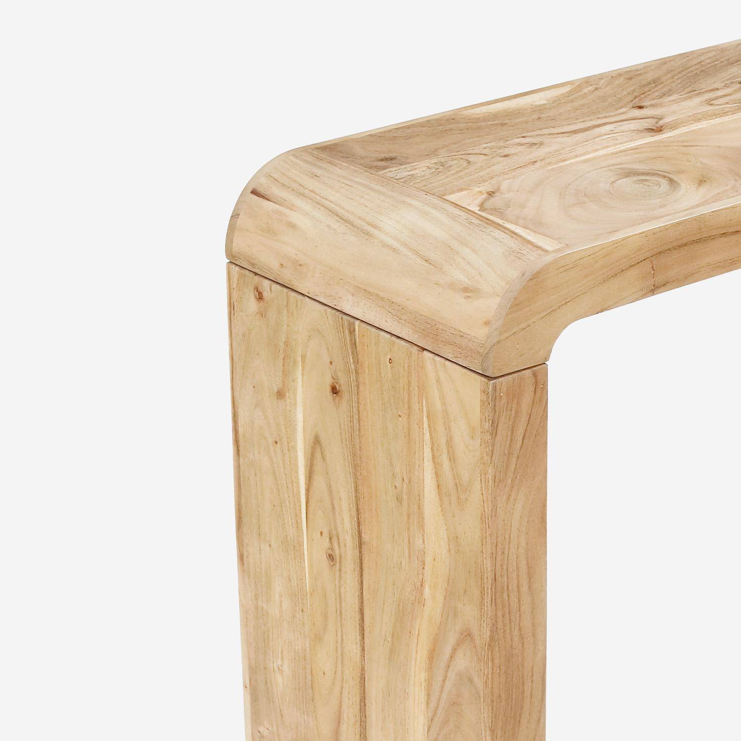 Consolle esotica in legno di acacia, Dana, Marrone naturale, 120x30x75 cm Photo3